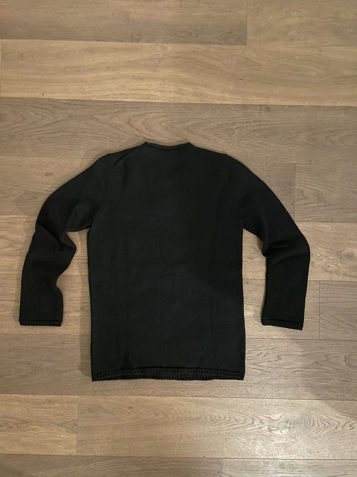 Comme des Garcons Homme Plus Commes des garçons black Sweater with intarsia green holes Size US L / EU 52-54 / 3 - 4 Thumbnail