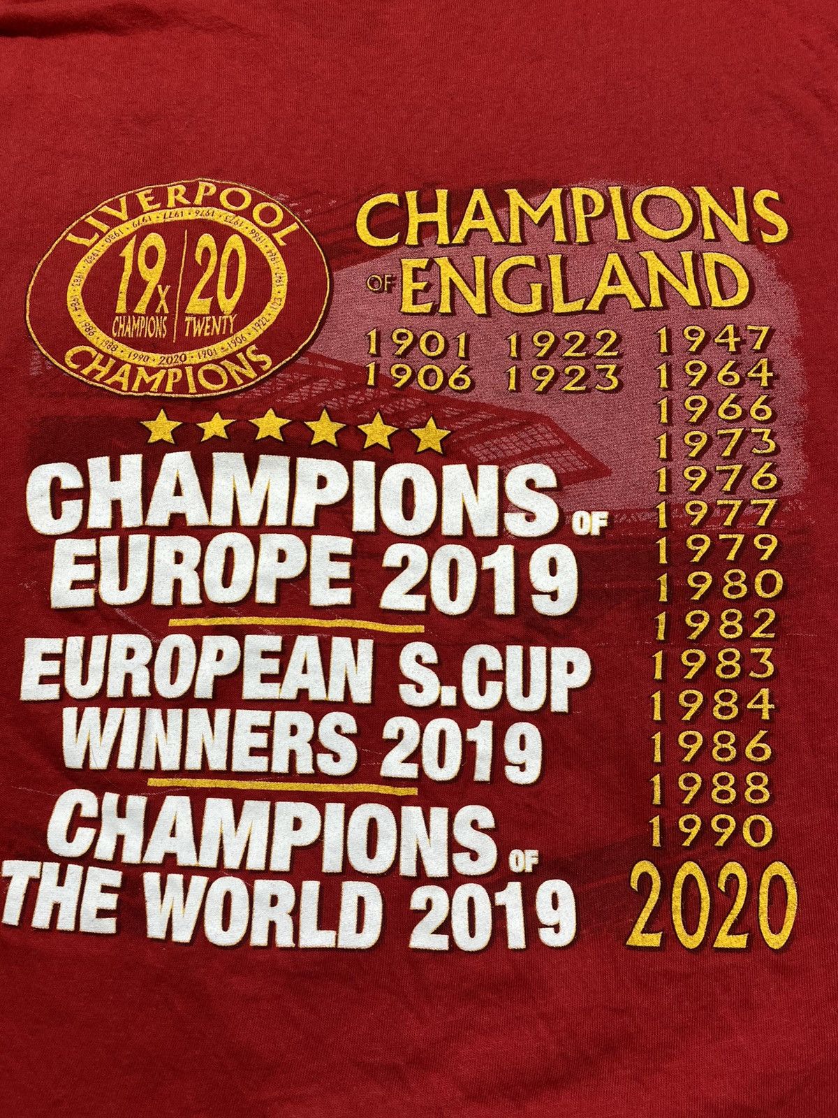 Vintage Vintage Liverpool tee Champions of England football size XL Size US XL / EU 56 / 4 - 4 Thumbnail