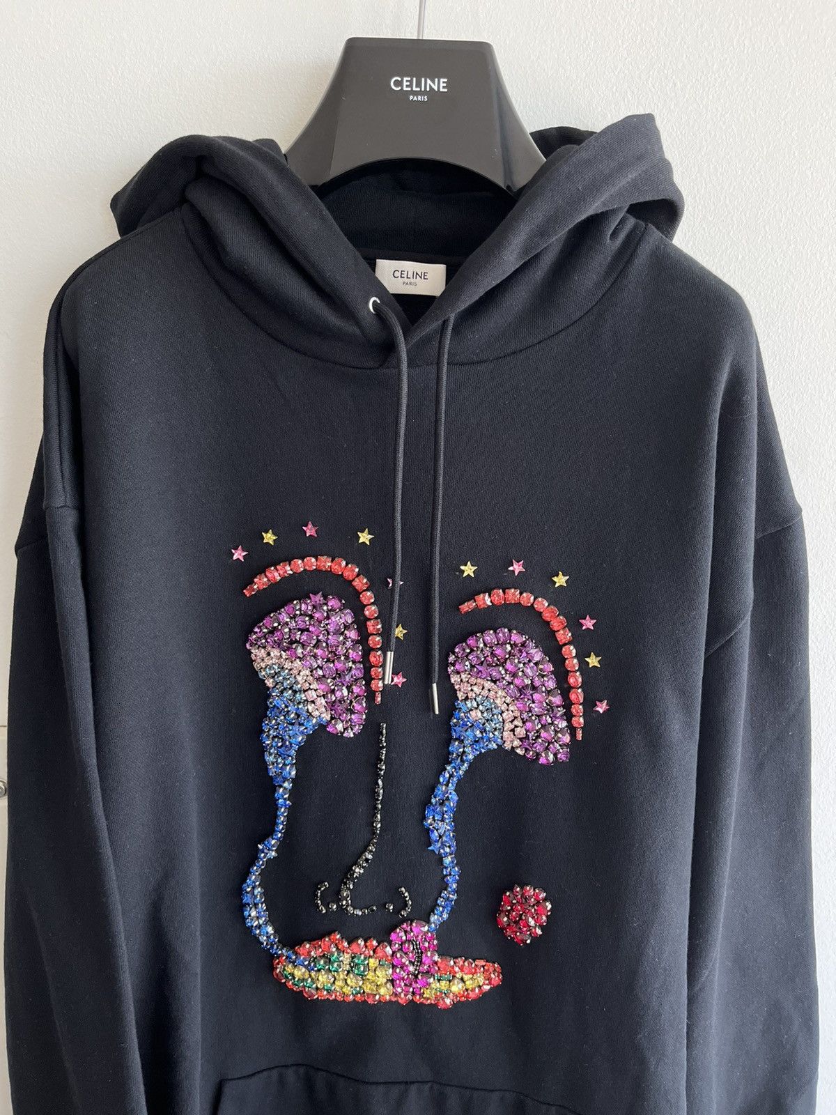 Celine × Hedi Slimane Rare Super Runway Celine Hedi Mushroom Diamond Jewel Hoodie Size US XL / EU 56 / 4 - 4 Thumbnail
