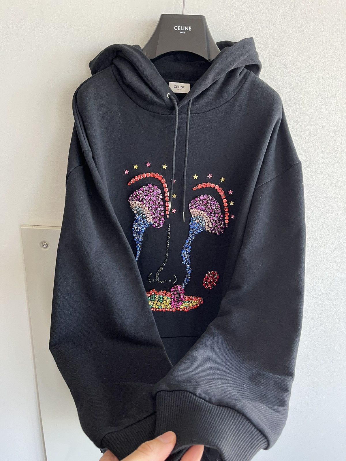Celine × Hedi Slimane Rare Super Runway Celine Hedi Mushroom Diamond Jewel Hoodie Size US XL / EU 56 / 4 - 3 Thumbnail