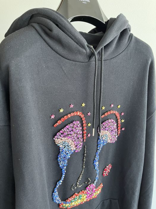 Celine Rare Super Runway Celine Hedi Mushroom Diamond Jewel Hoodie