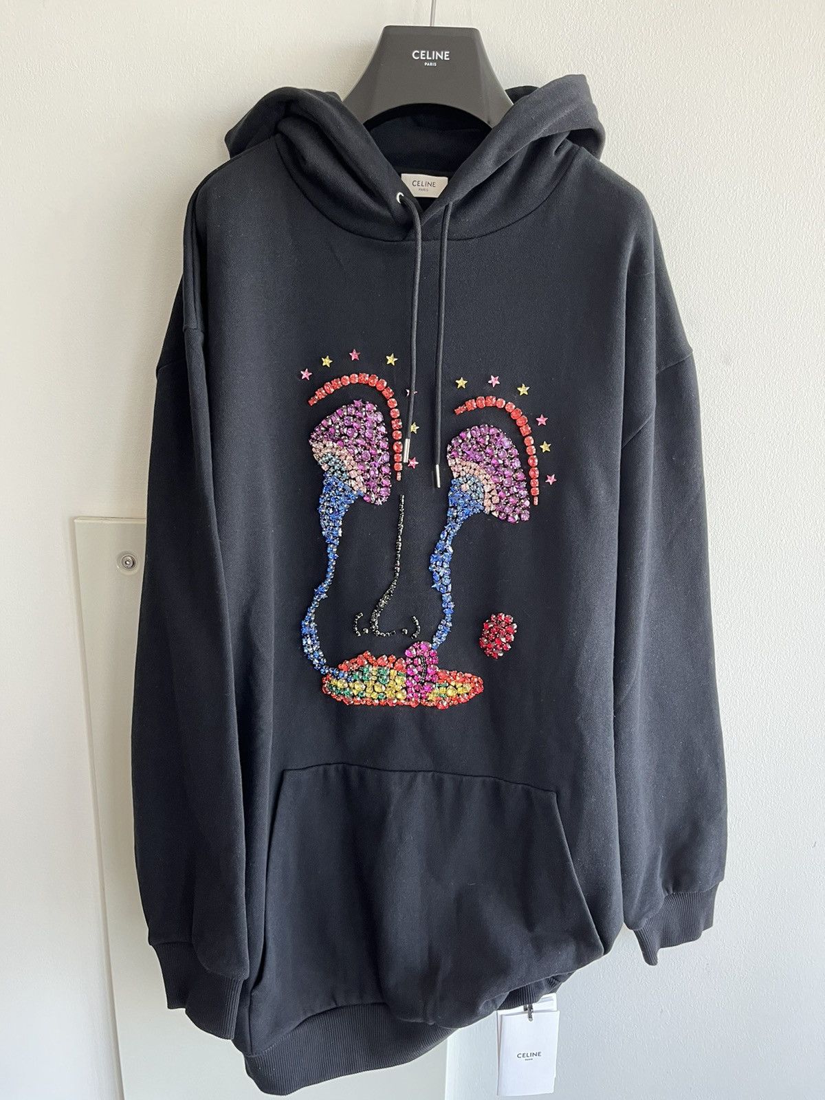 Celine × Hedi Slimane Rare Super Runway Celine Hedi Mushroom Diamond Jewel Hoodie Size US XXL / EU 58 / 5 - 8 Thumbnail