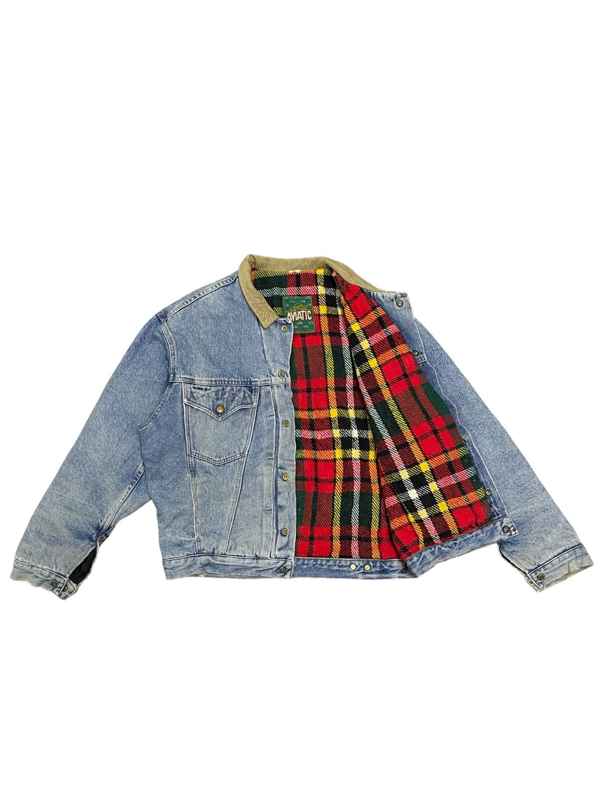 Aviatic Vintage Aviatic Italy Blanket Lined Denim Jacket Size US L / EU 52-54 / 3 - 2 Thumbnail