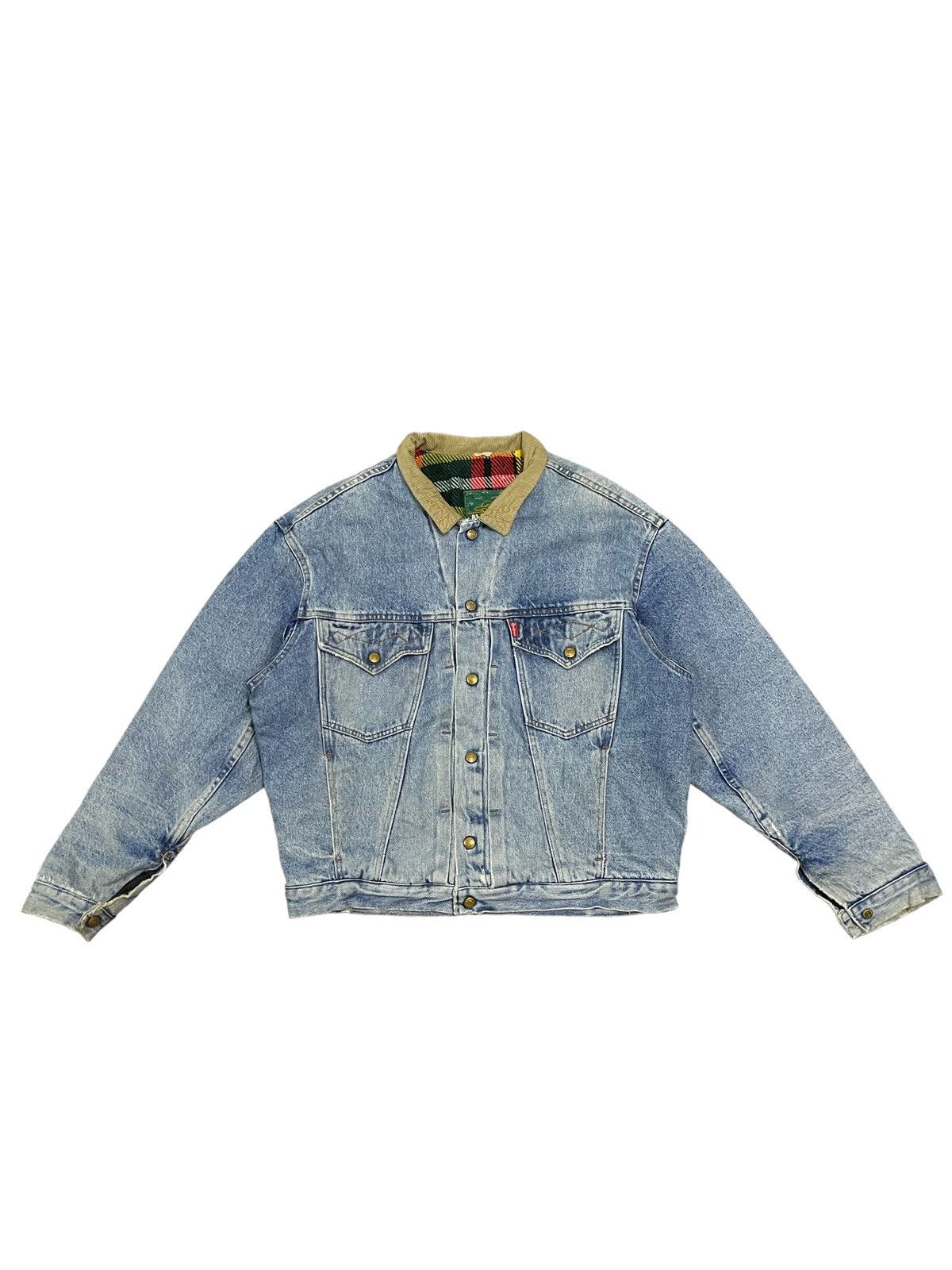 image of Avant Garde x Aviatic Vintage Aviatic Italy Blanket Lined Denim Jacket in Blue, Men's (Size Large)