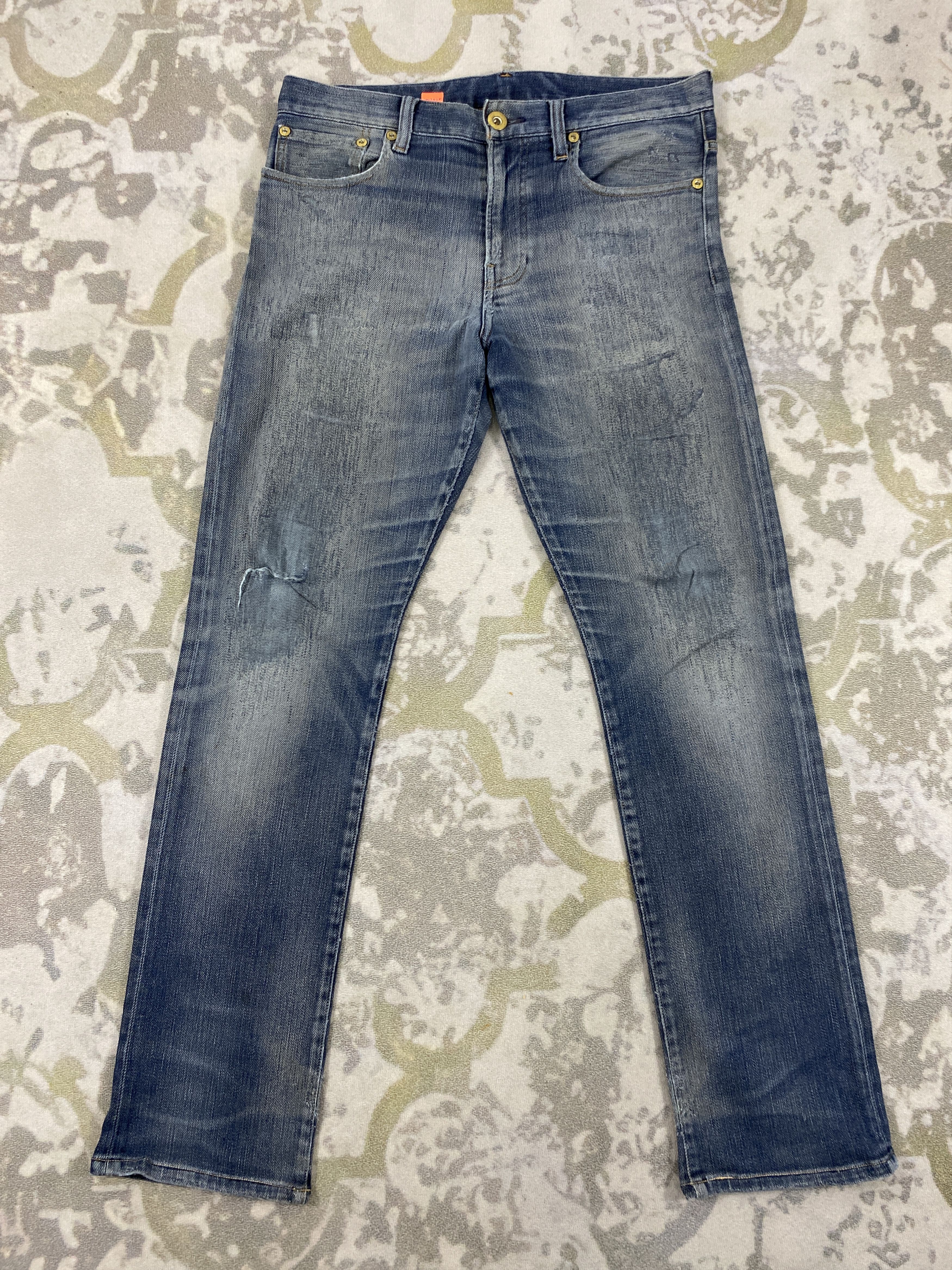 Vintage Distressed Blue Vintage Back Number Jeans 34x31.5 - JN3648 ...