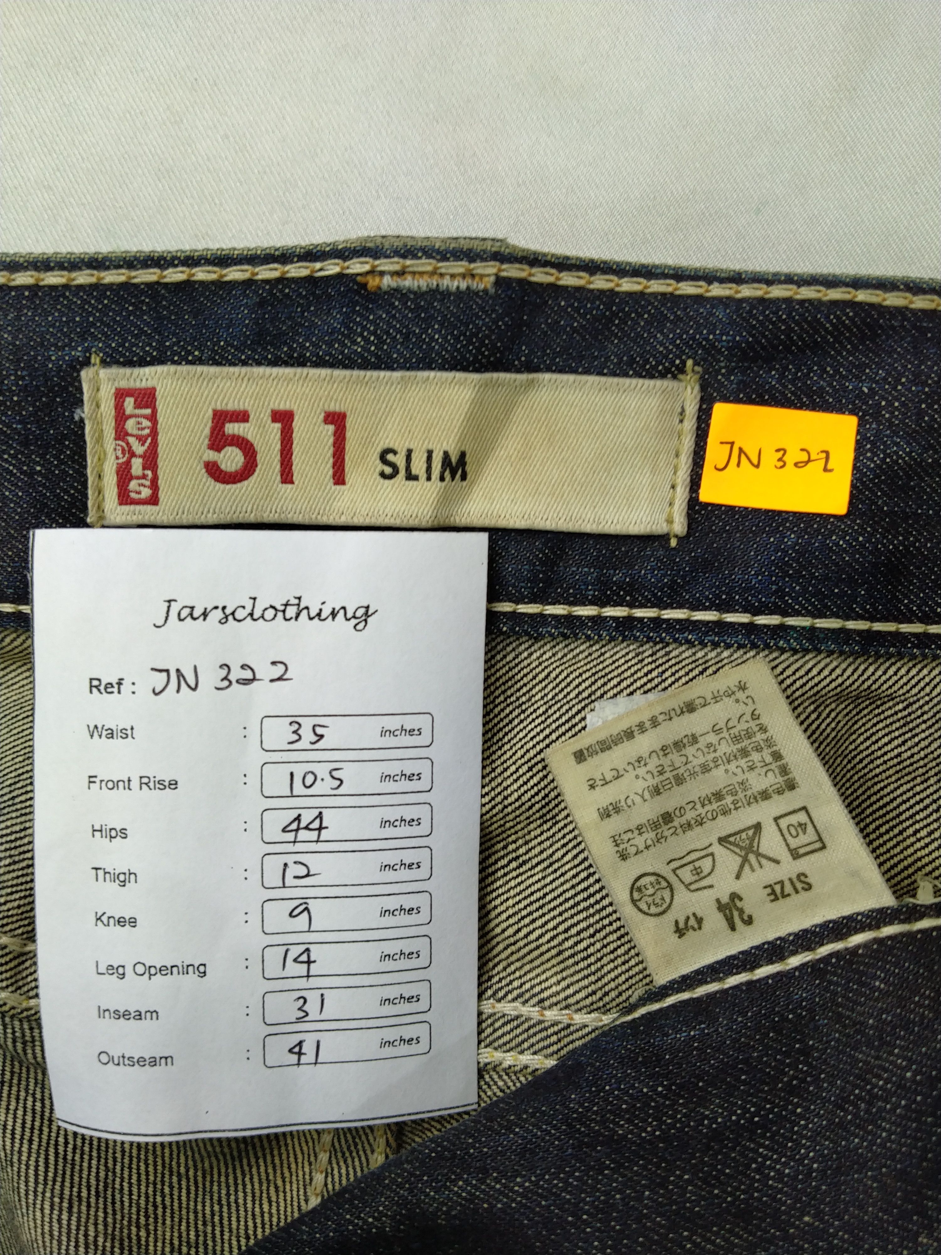 Levi's Dark Blue Levi's 511 Slim 35x31 Denim -JN322 Size US 35 - 10 Thumbnail
