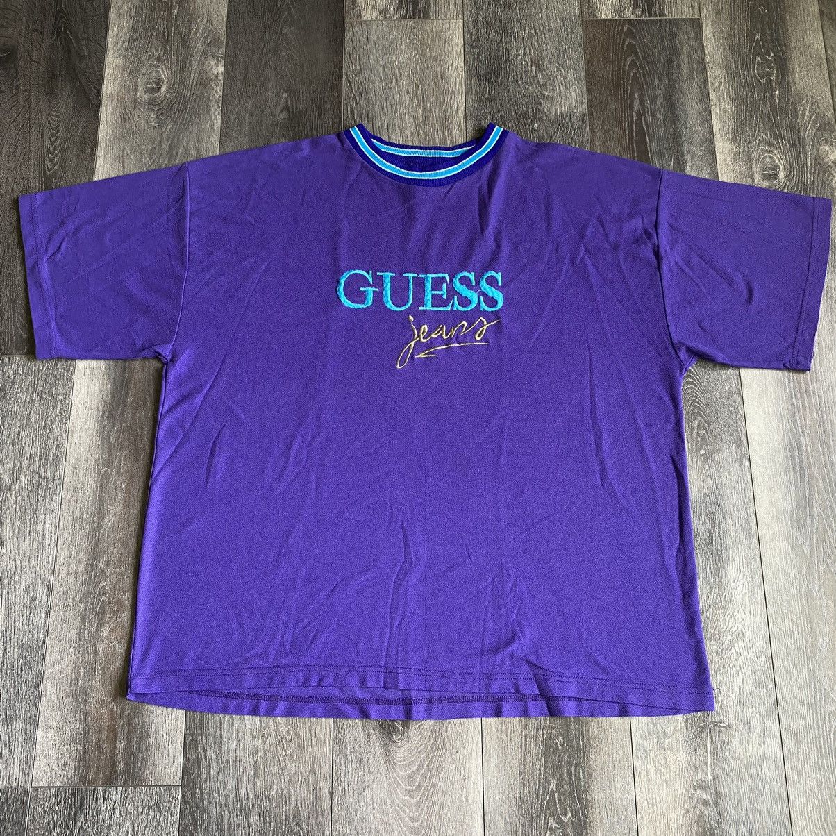 Guess Vintage 1990s Guess Jeans Original Embroidery Ringer T Shirt Size US XL / EU 56 / 4 - 1 Thumbnail