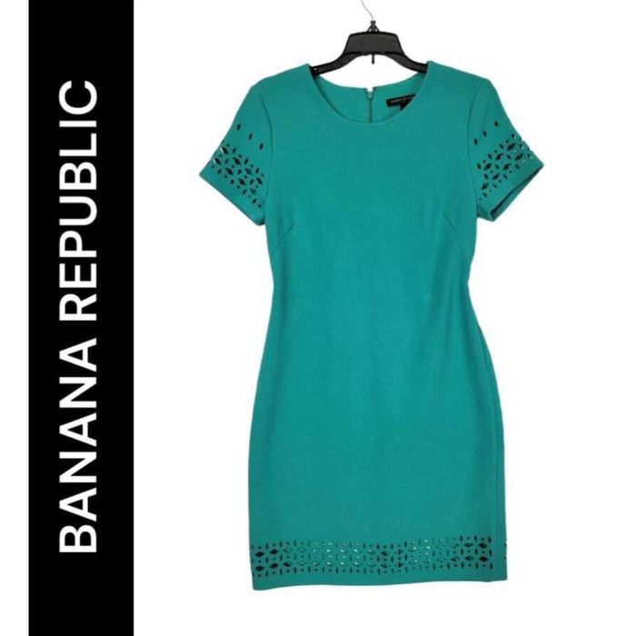 Banana Republic Banana Republic Women's Size 4 Teal Dress Scoop neck ...