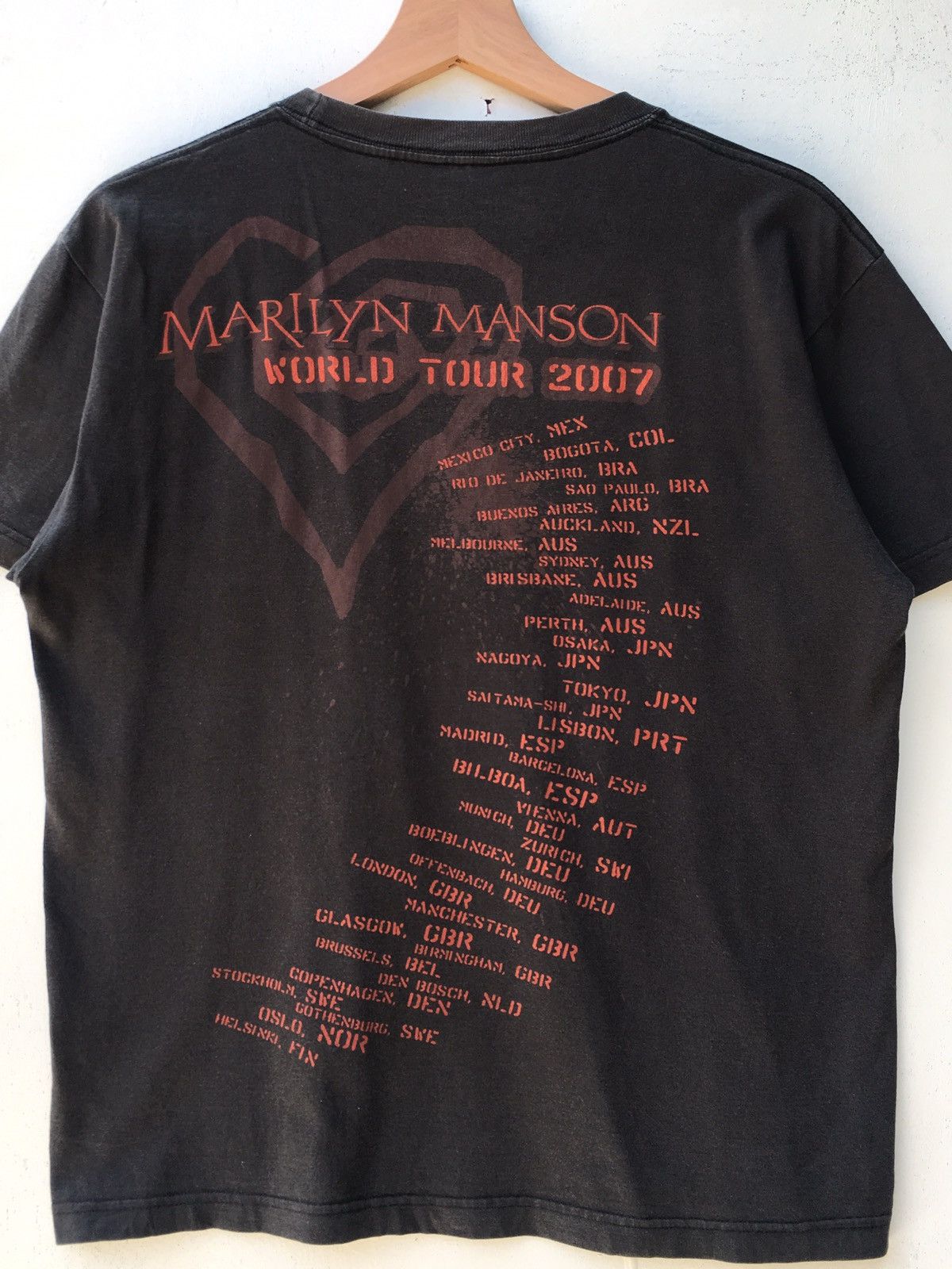 Band Tees Vtg 2007 Marilyn Manson World Tour MM Logo Tee Size US M / EU 48-50 / 2 - 12 Thumbnail