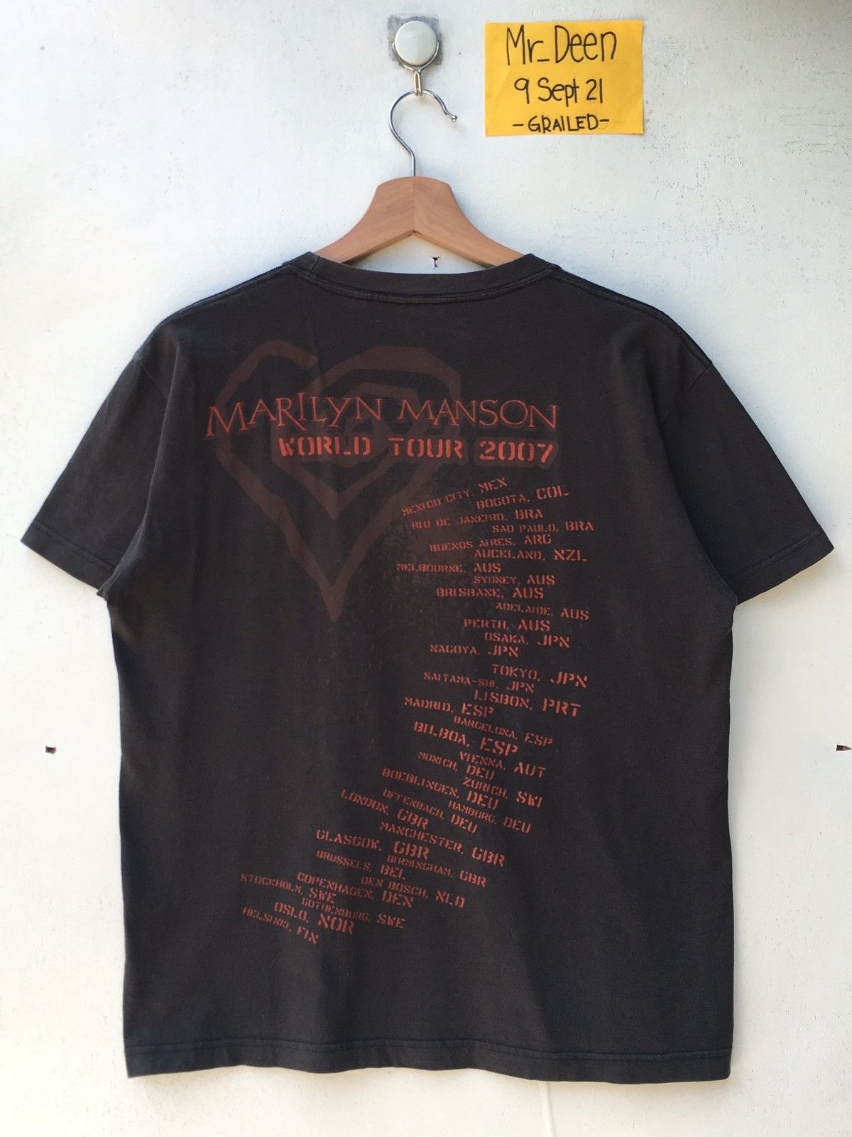 Band Tees Vtg 2007 Marilyn Manson World Tour MM Logo Tee Size US M / EU 48-50 / 2 - 9 Thumbnail