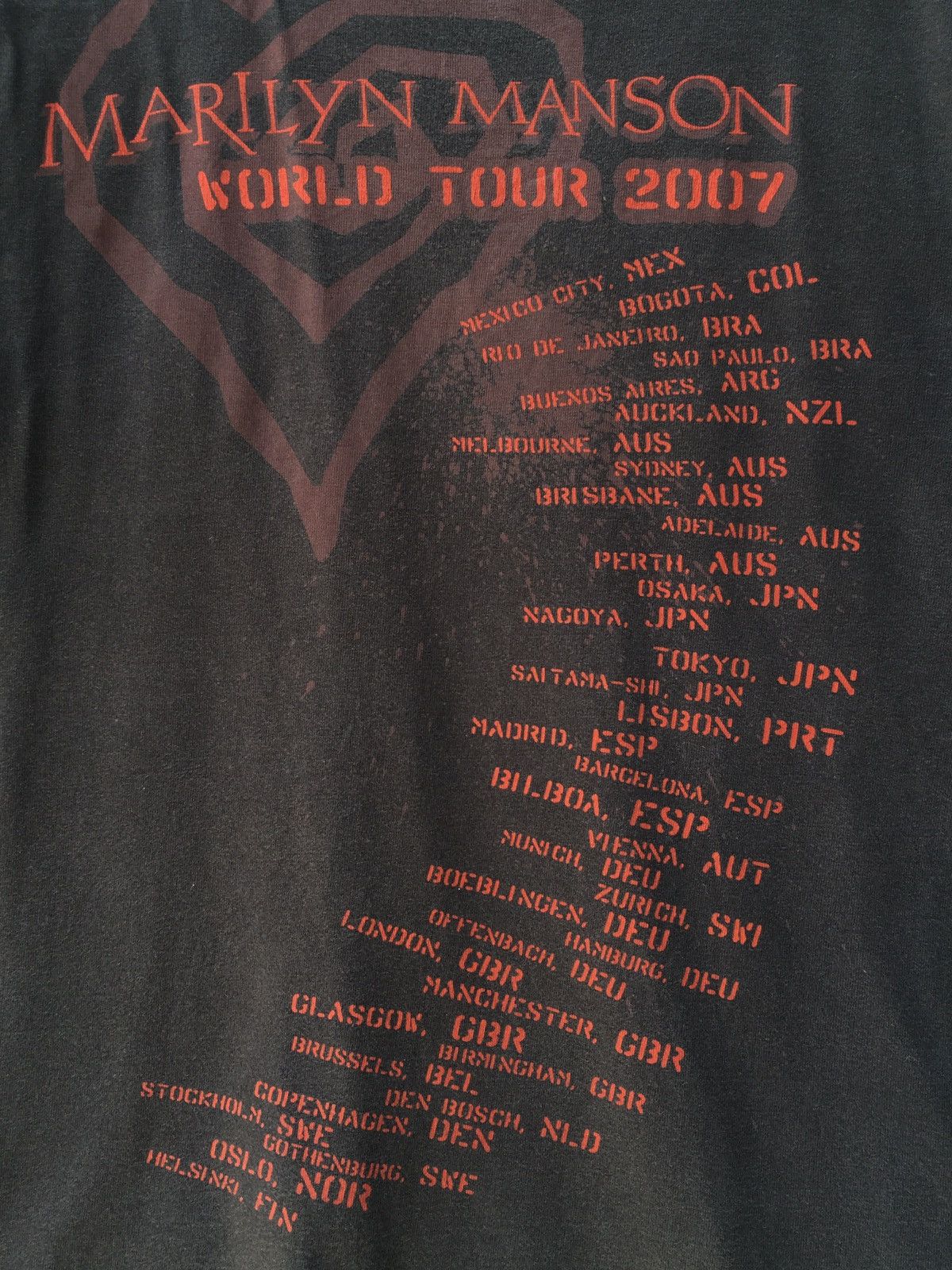 Band Tees Vtg 2007 Marilyn Manson World Tour MM Logo Tee Size US M / EU 48-50 / 2 - 14 Thumbnail