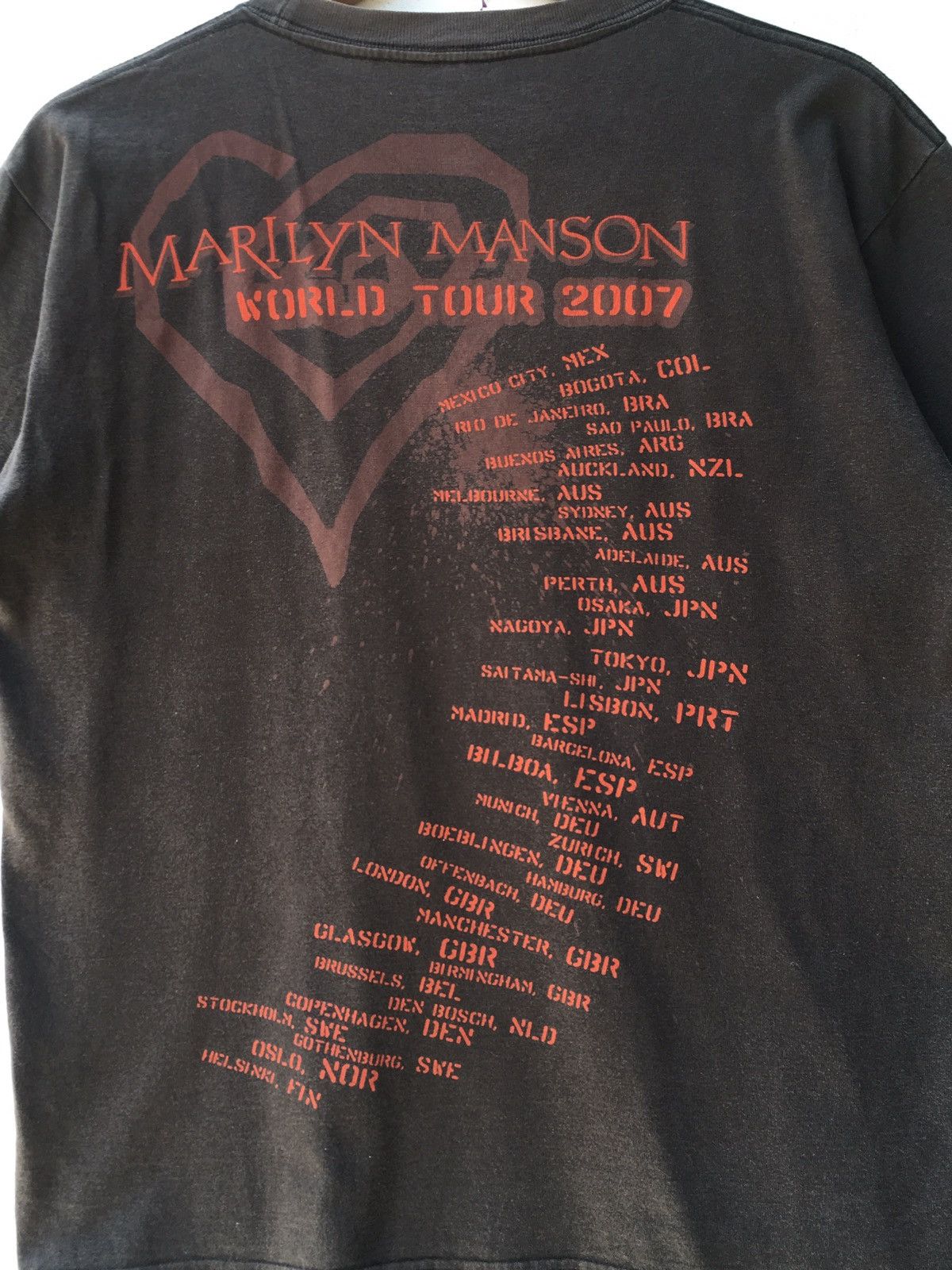 Band Tees Vtg 2007 Marilyn Manson World Tour MM Logo Tee Size US M / EU 48-50 / 2 - 13 Thumbnail