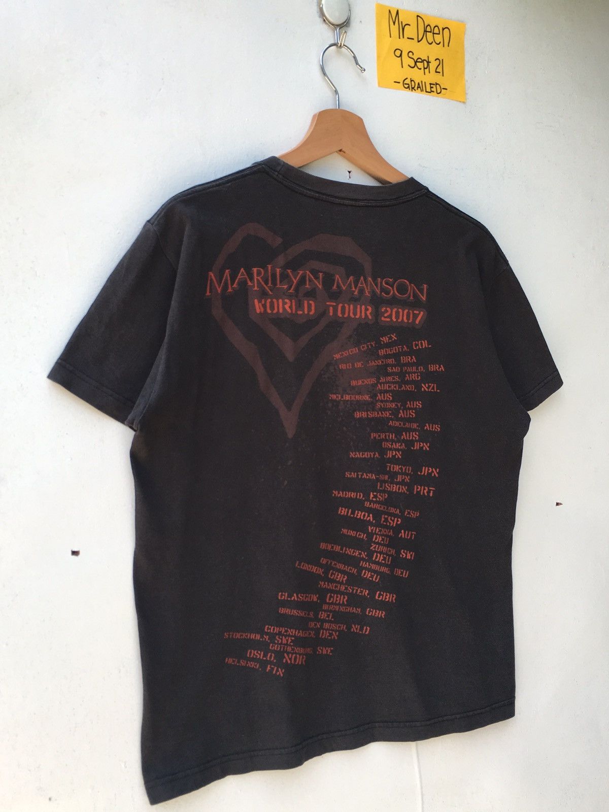 Band Tees Vtg 2007 Marilyn Manson World Tour MM Logo Tee Size US M / EU 48-50 / 2 - 11 Thumbnail