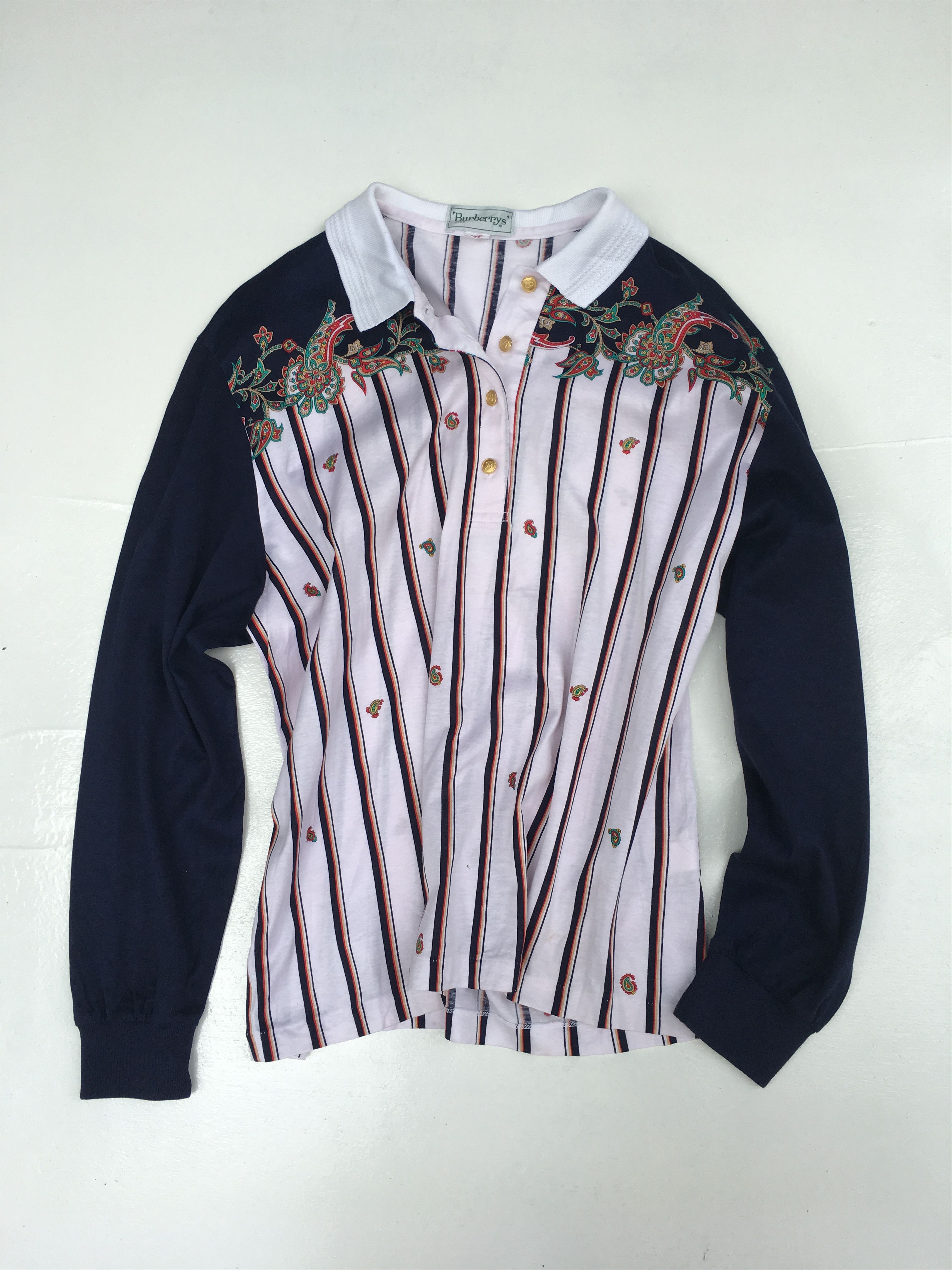 Burberry Vintage 90s Burberry Exclusive Long sleeve Shirt Size US L / EU 52-54 / 3 - 1 Thumbnail