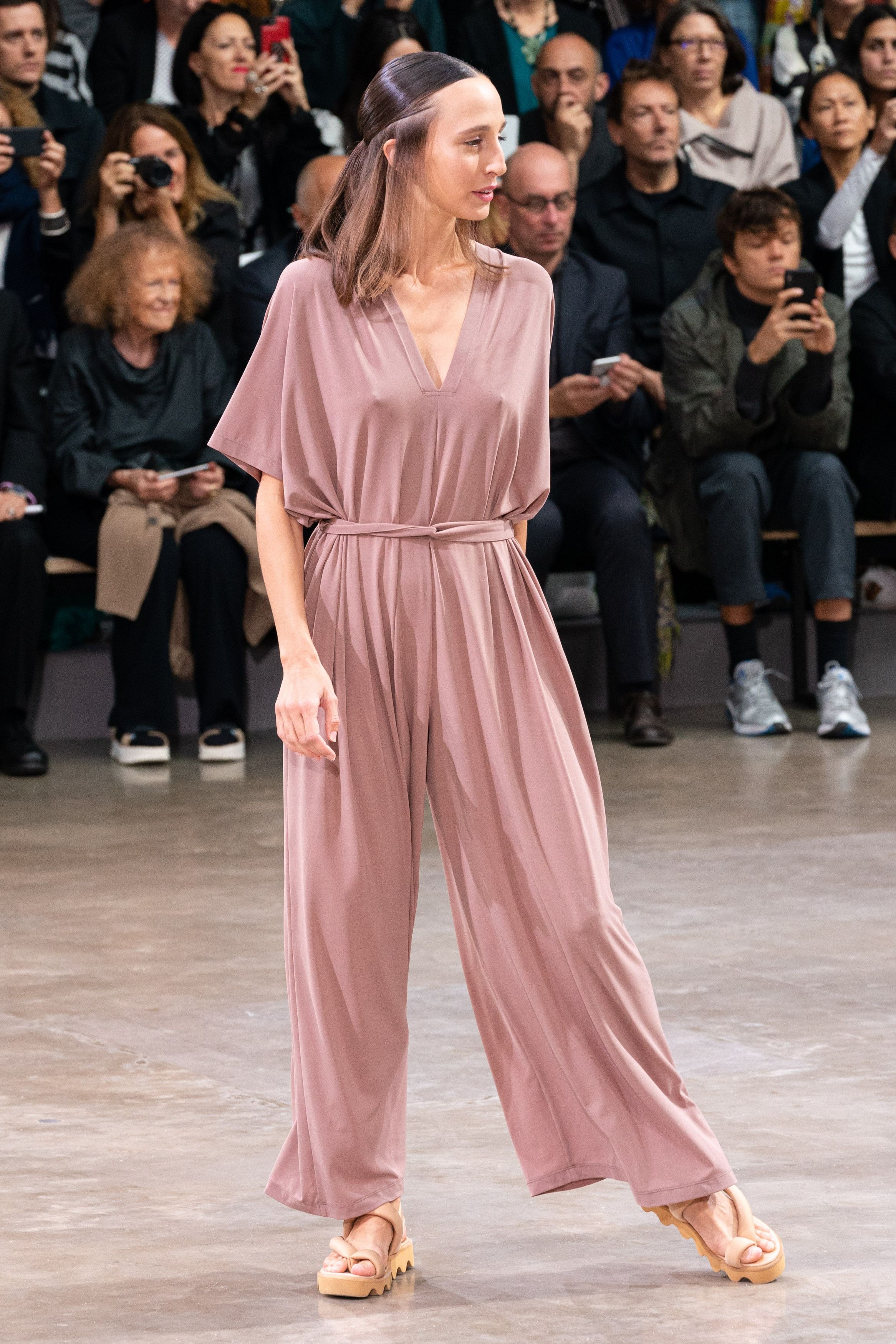 BTWT! +850$ Drape Jersey Nude Jumpsuit Sz 2