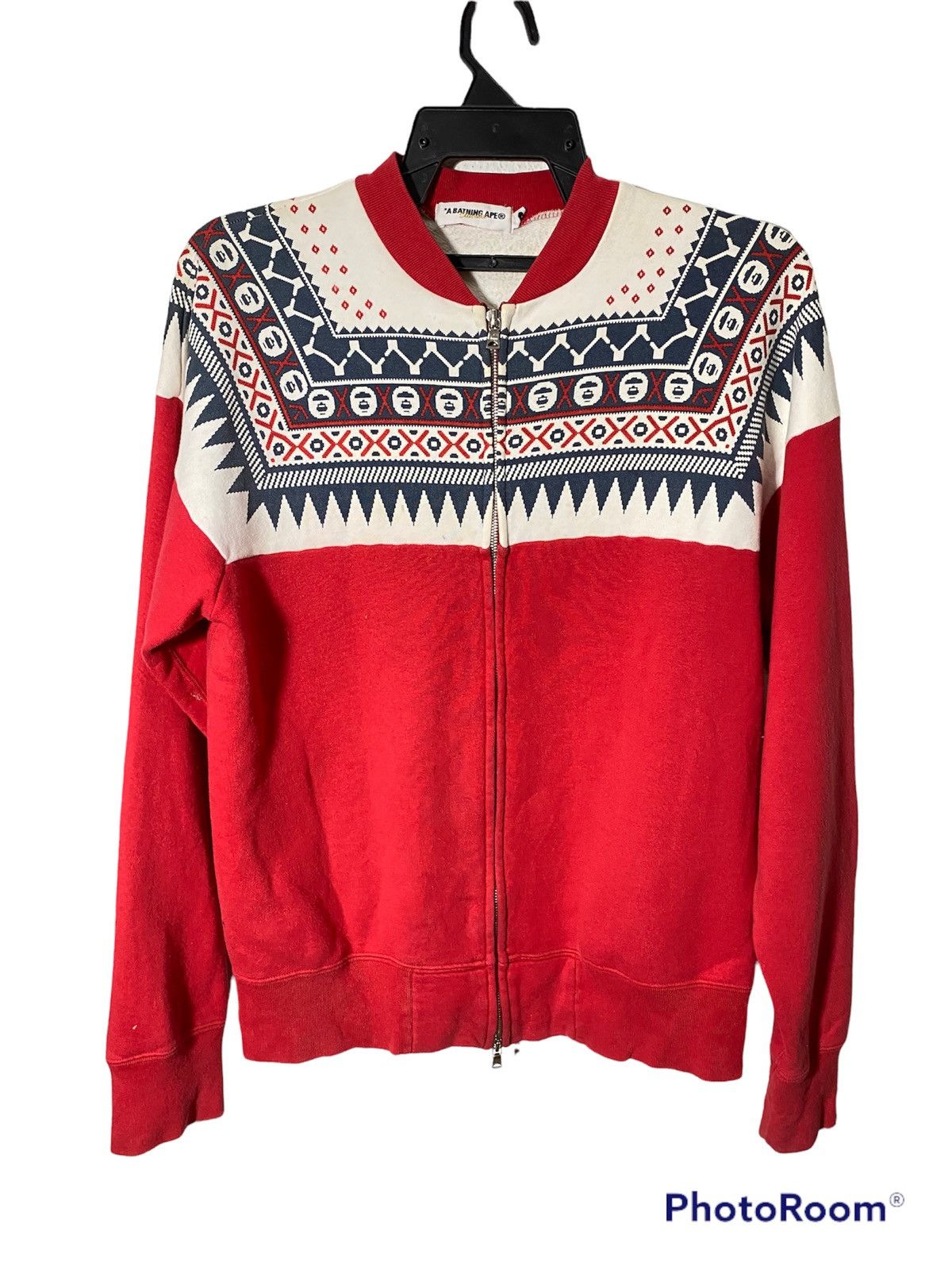 image of Bape Native Sweat Jacket in Red, Men's (Size Small)