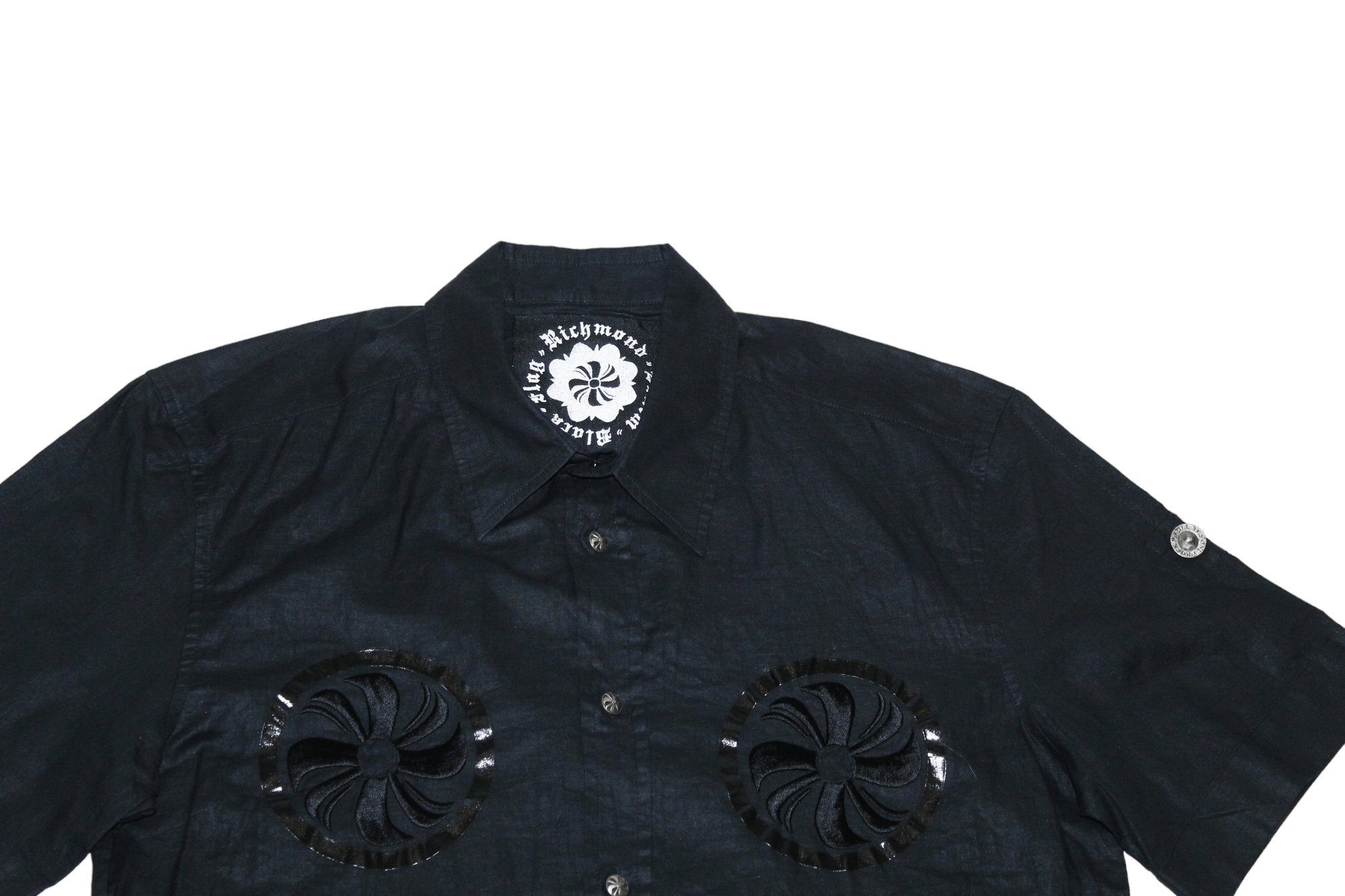 John Richmond Black Flag x Richmond Denim Coated Cotton S/S Shirt Size US S / EU 44-46 / 1 - 2 Thumbnail