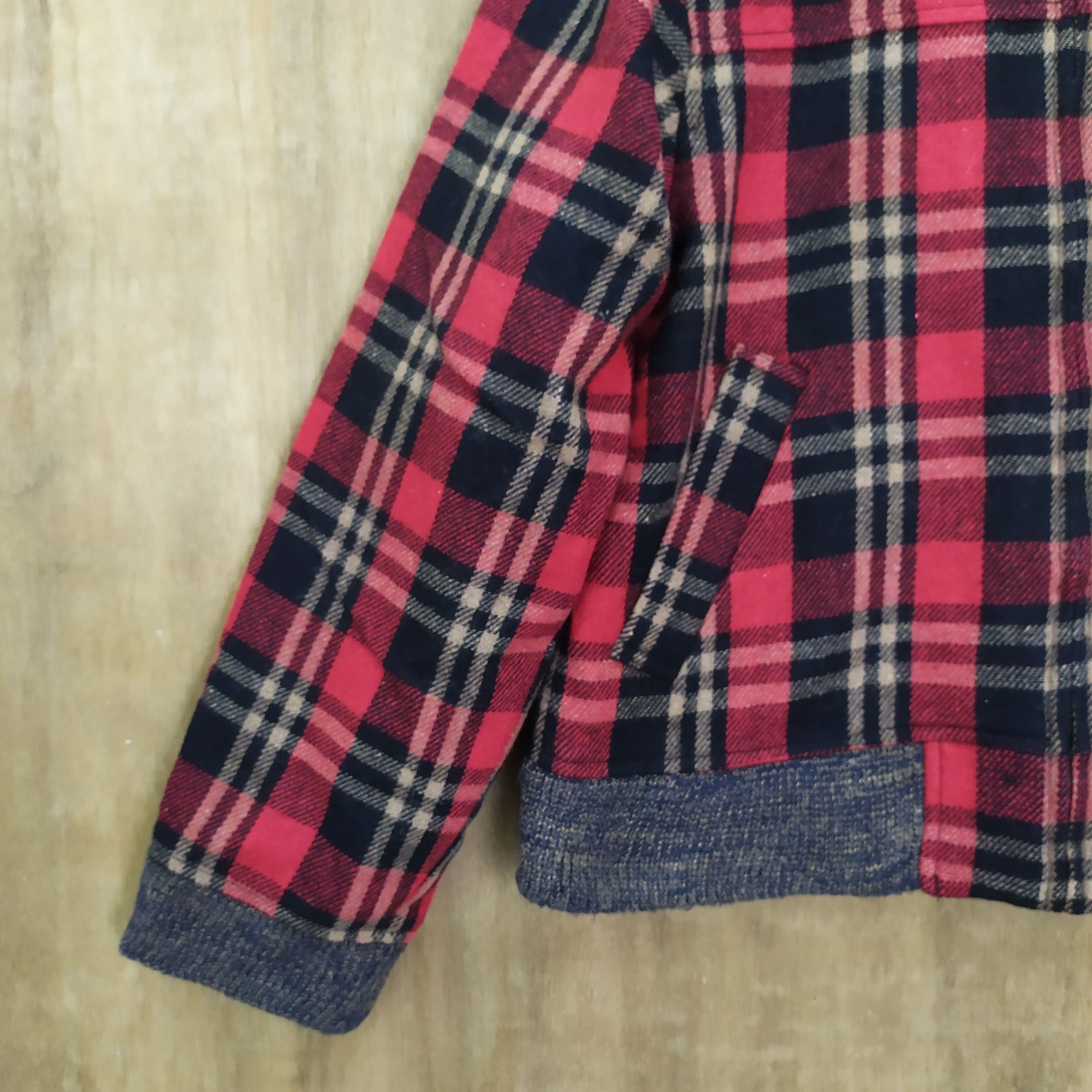 Flannel VINTAGE FIVE SPOT CHEKERED TARTAN PLAID WOOL VARSITY JACKET Size US M / EU 48-50 / 2 - 4 Thumbnail