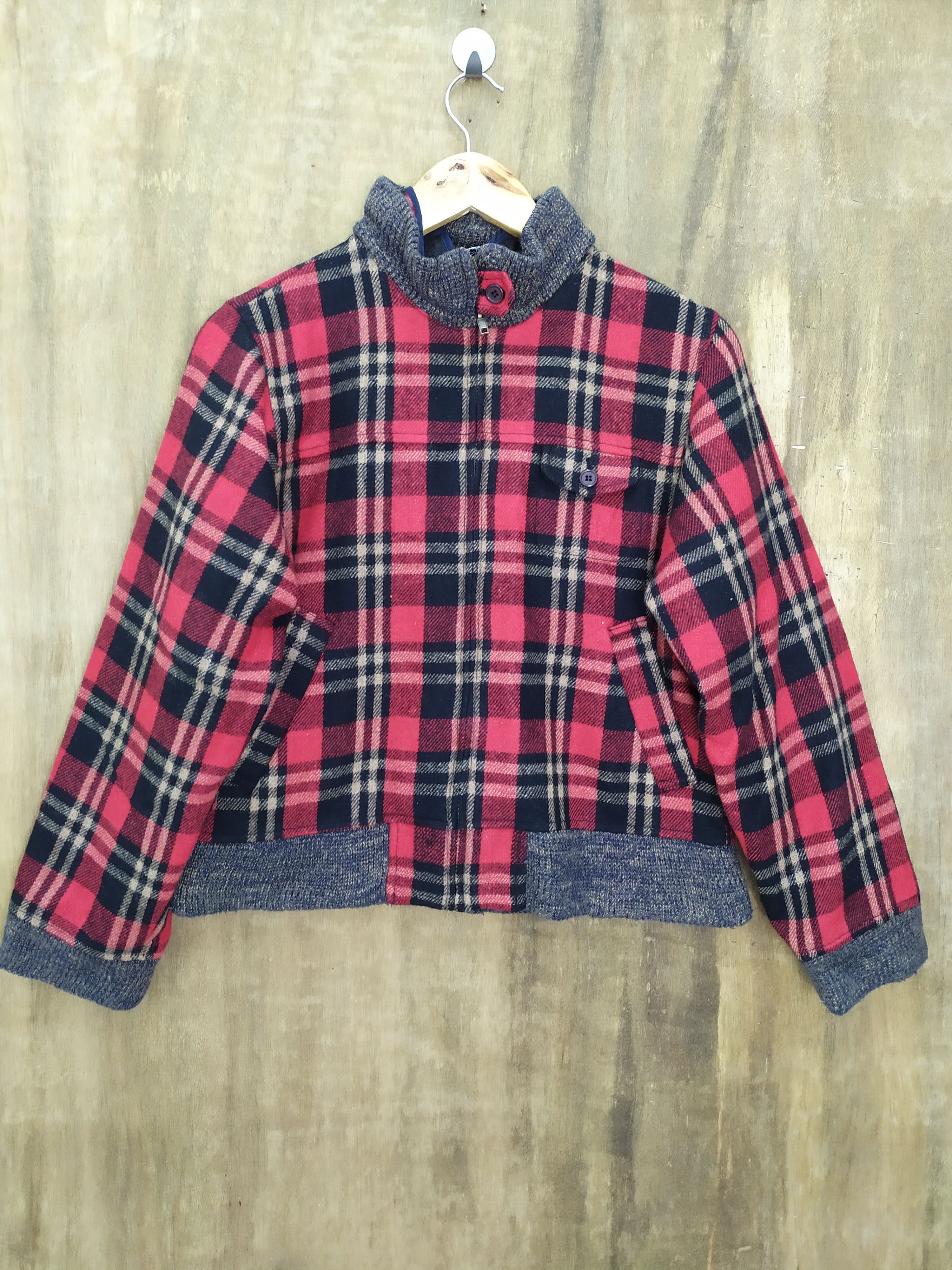 Flannel VINTAGE FIVE SPOT CHEKERED TARTAN PLAID WOOL VARSITY JACKET Size US M / EU 48-50 / 2 - 5 Thumbnail