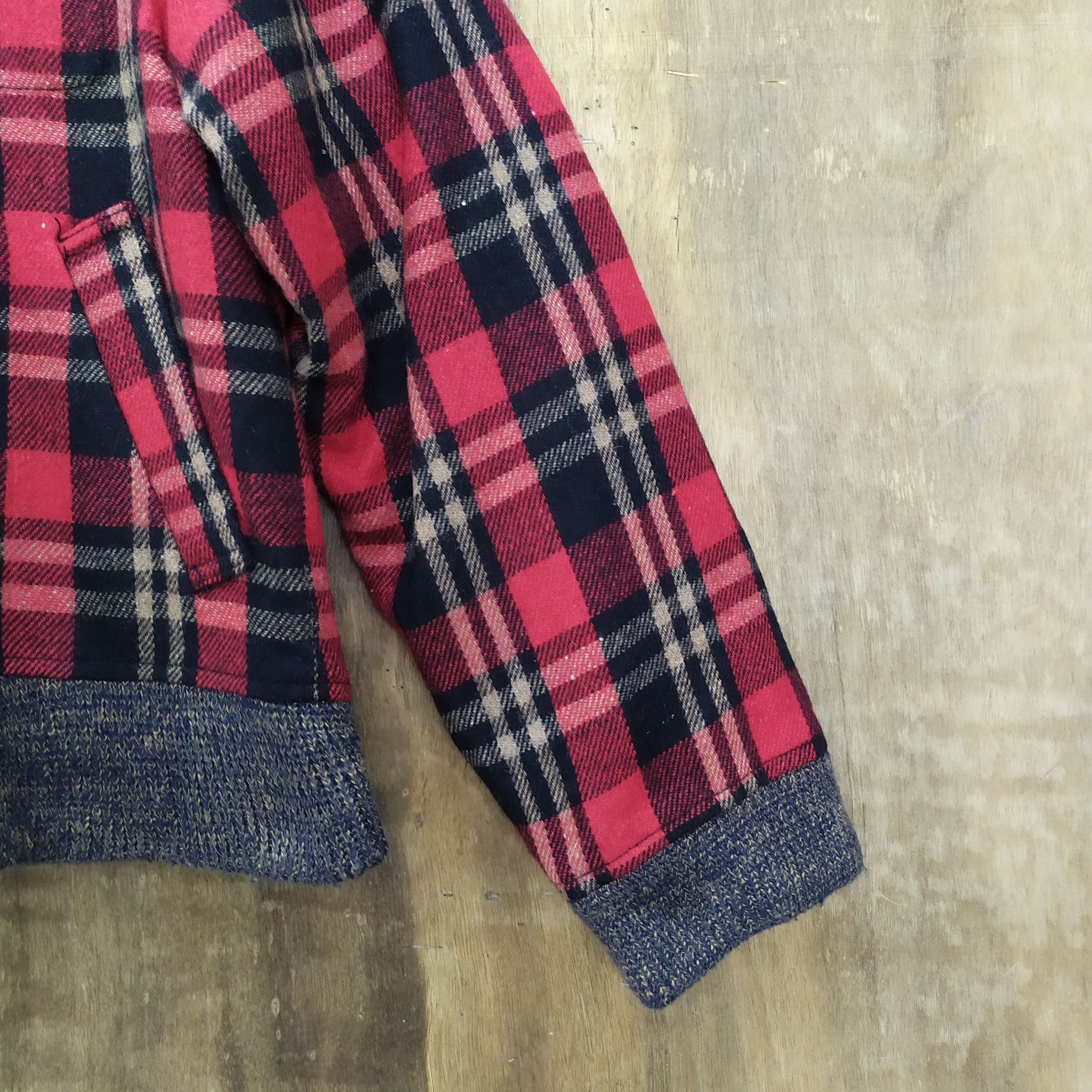 Flannel VINTAGE FIVE SPOT CHEKERED TARTAN PLAID WOOL VARSITY JACKET Size US M / EU 48-50 / 2 - 3 Thumbnail