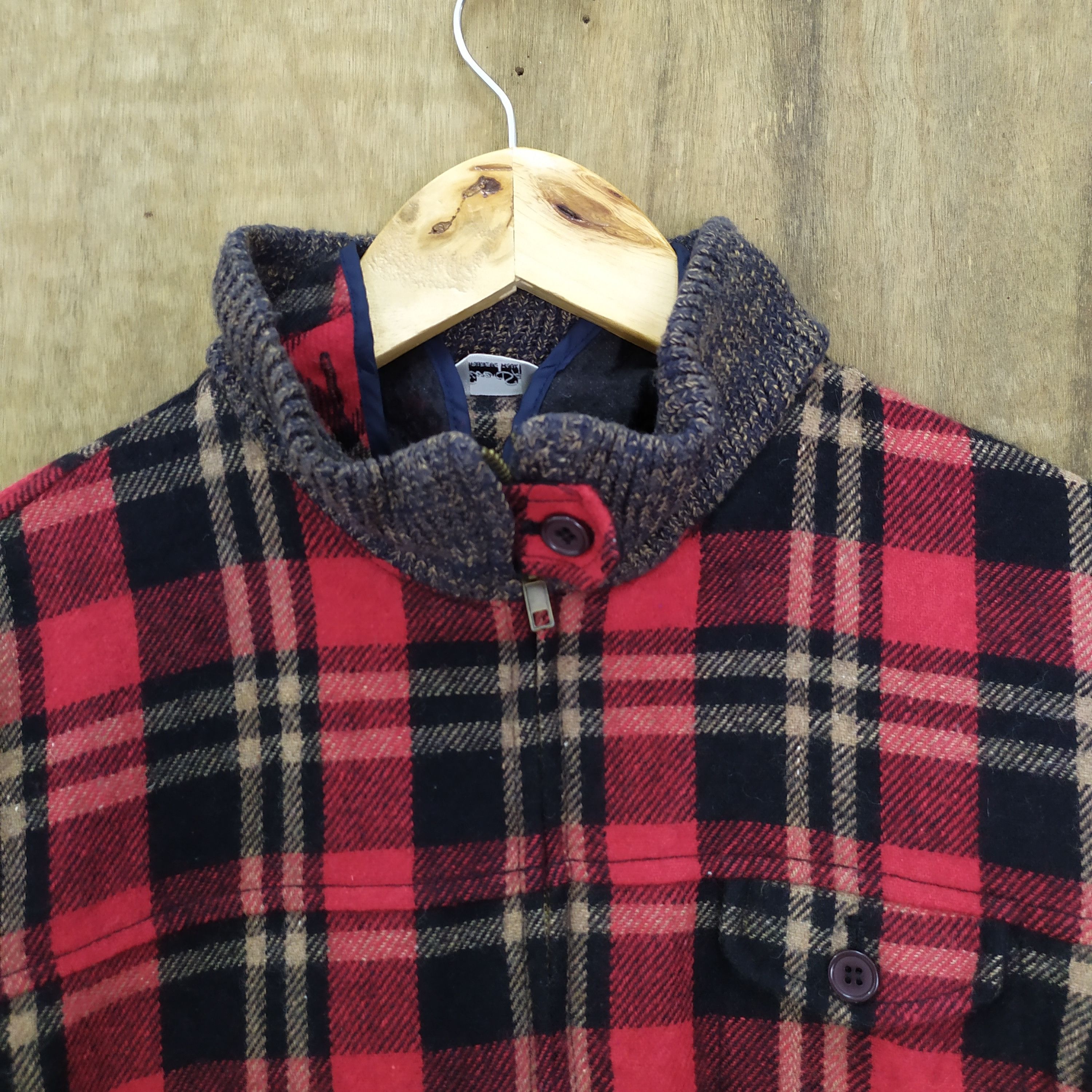 Flannel VINTAGE FIVE SPOT CHEKERED TARTAN PLAID WOOL VARSITY JACKET Size US M / EU 48-50 / 2 - 2 Thumbnail