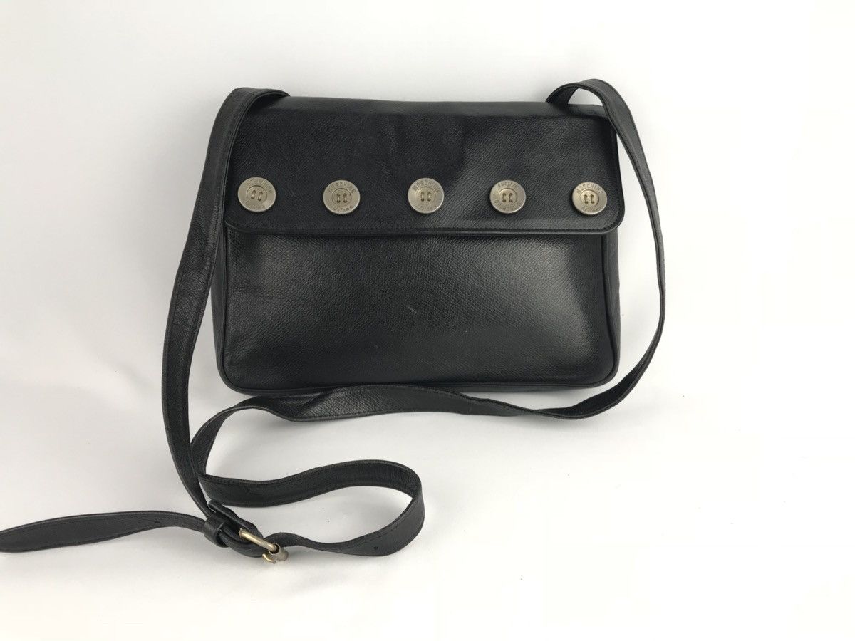 Designer Vintage Moschino Crossbody Bag in Black, Men's