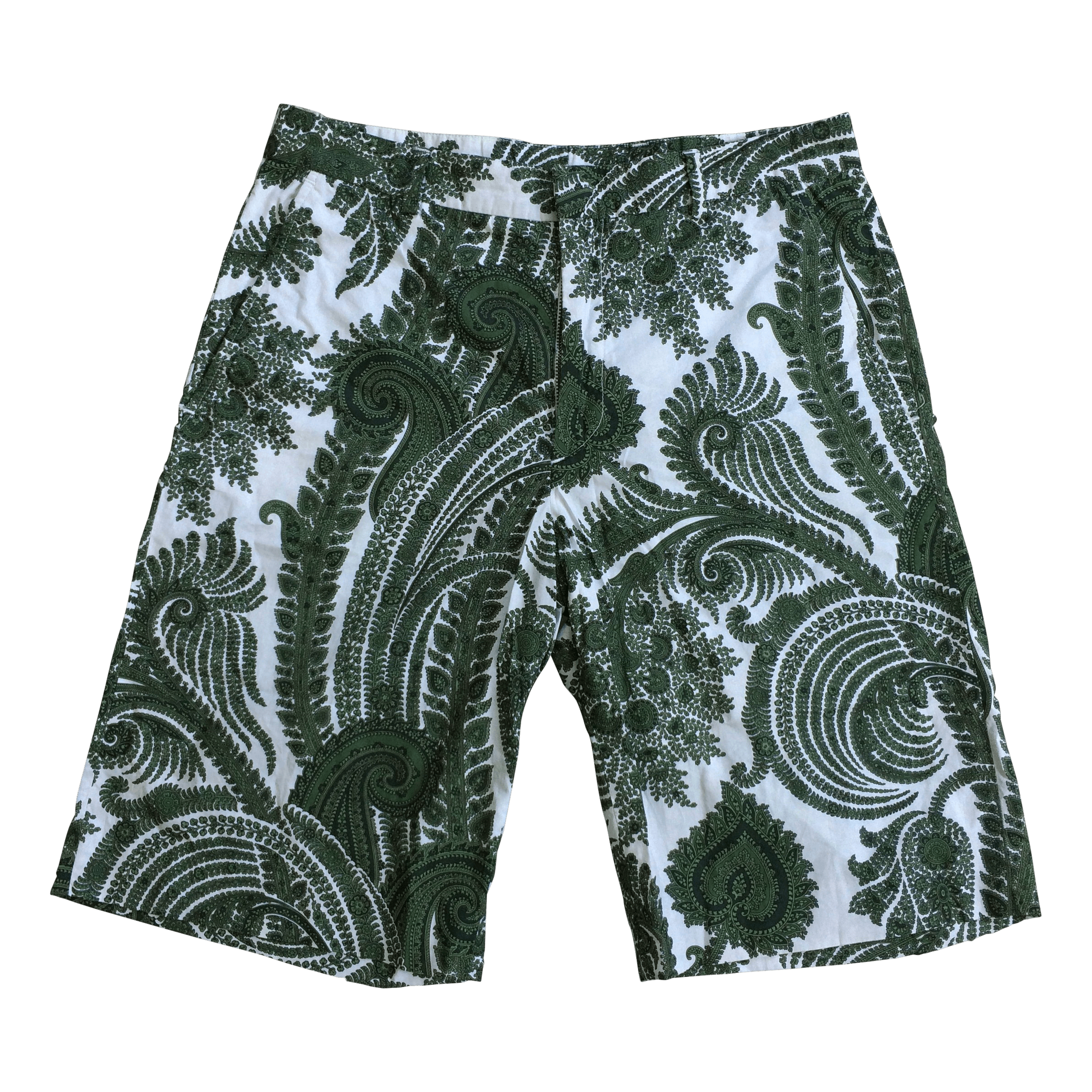 image of S/s 2013 Givenchy Paisley Shorts in Cream/Green, Men's (Size 30)