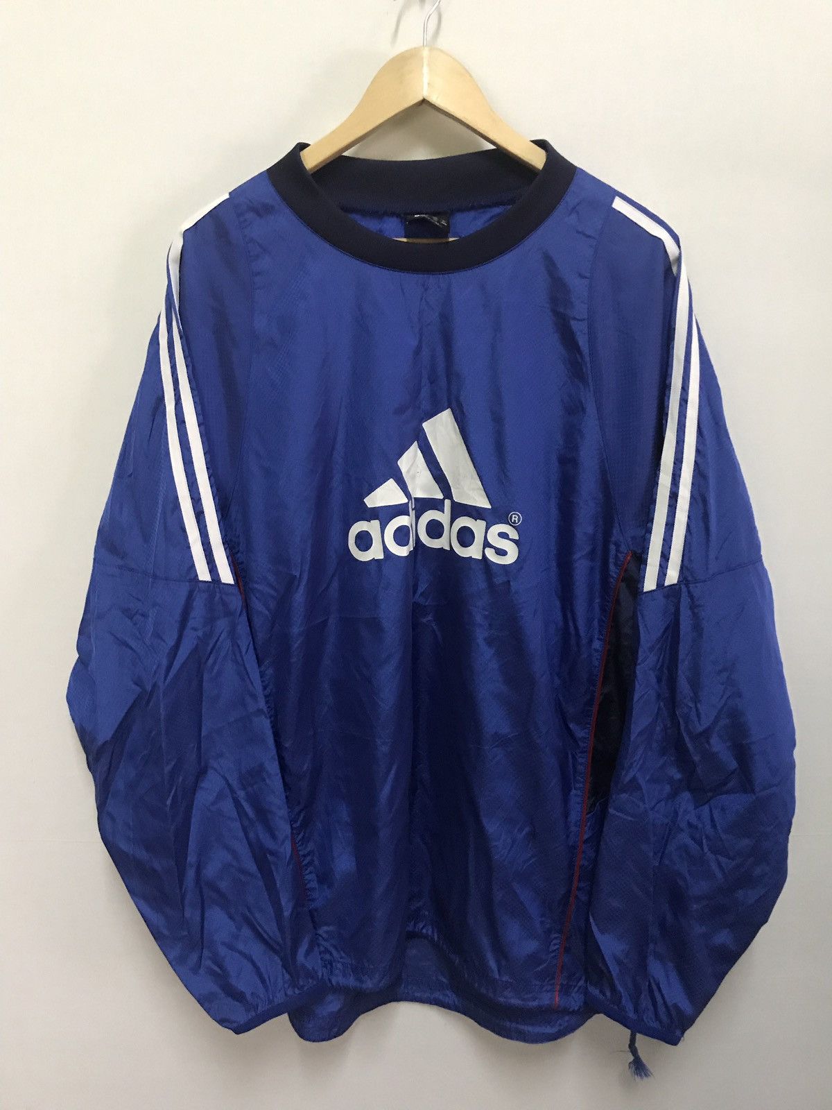 Adidas × Vintage Adidas Pullover Windbreaker Big Logo Black Size US L / EU 52-54 / 3 - 1 Thumbnail