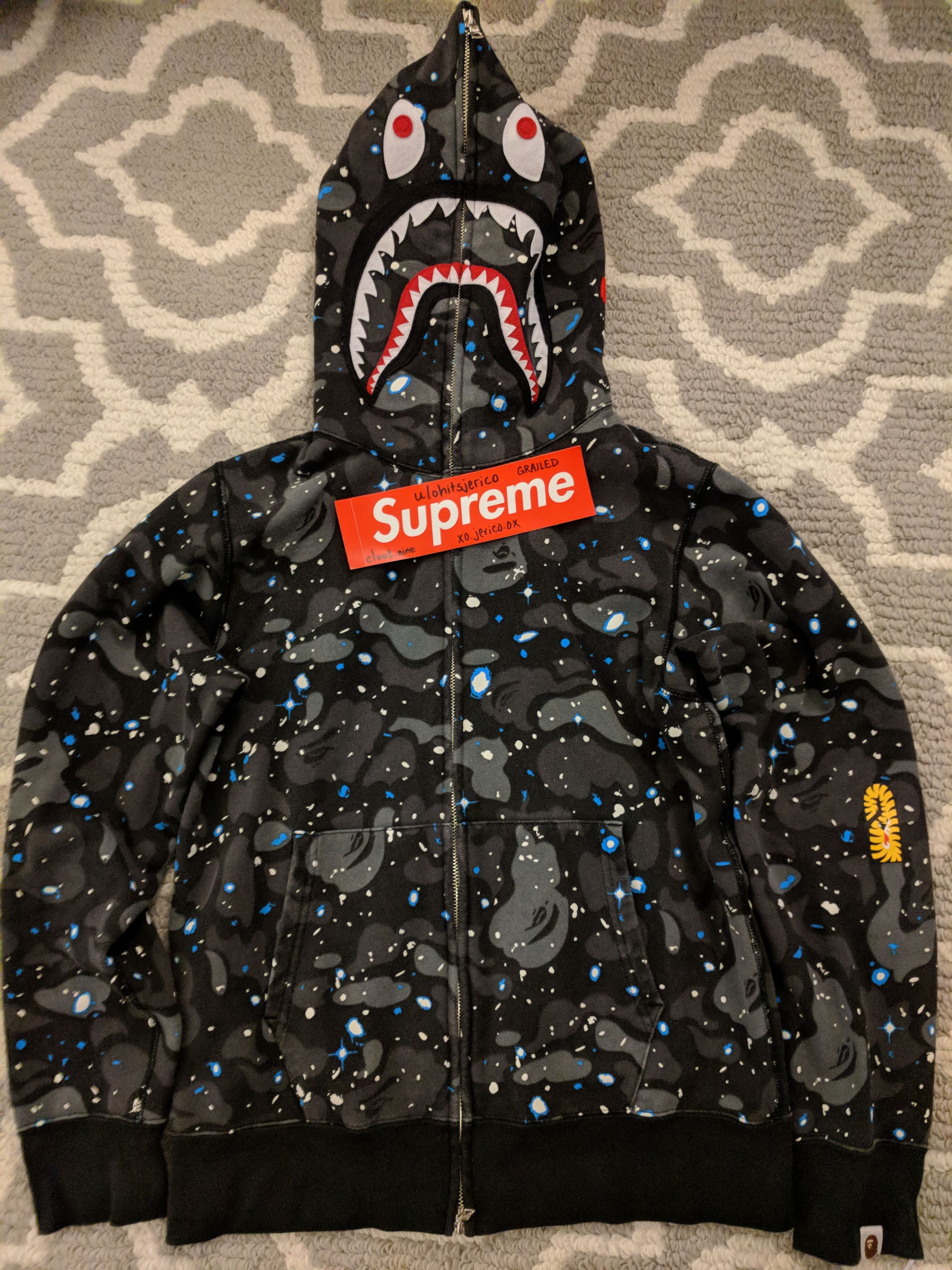 Bape space camo discount ponr shark hoodie black