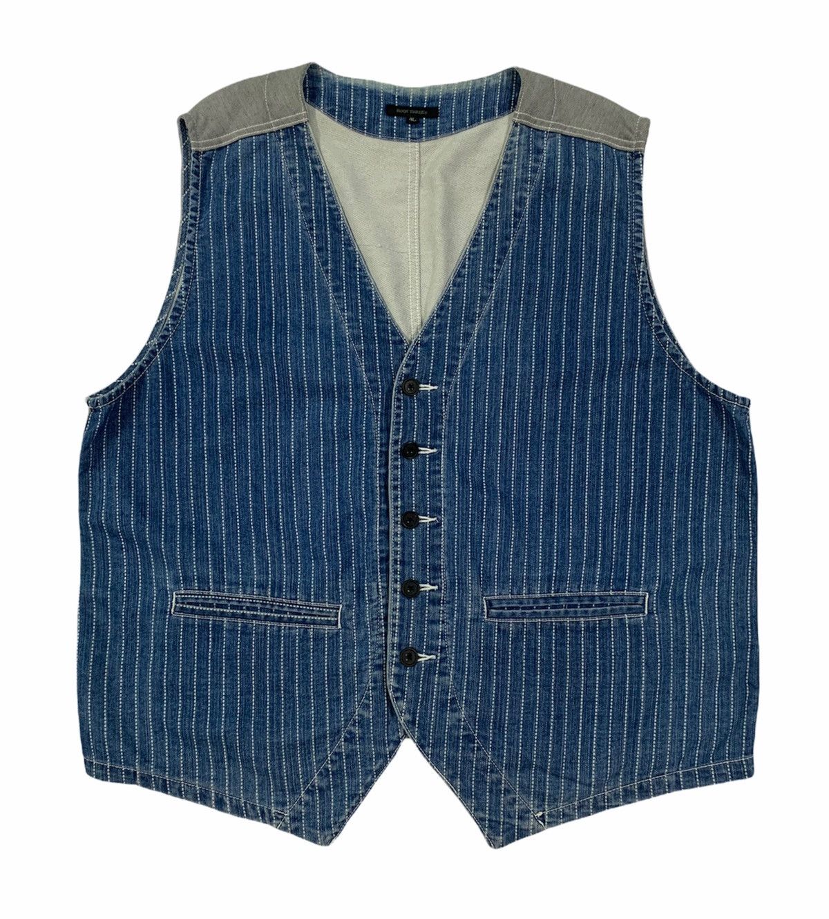 Indigo × Japanese Brand × Kapital 🎌 Wabash Striped Oversized Tank Top/Sleeveless Size US L / EU 52-54 / 3 - 1 Thumbnail