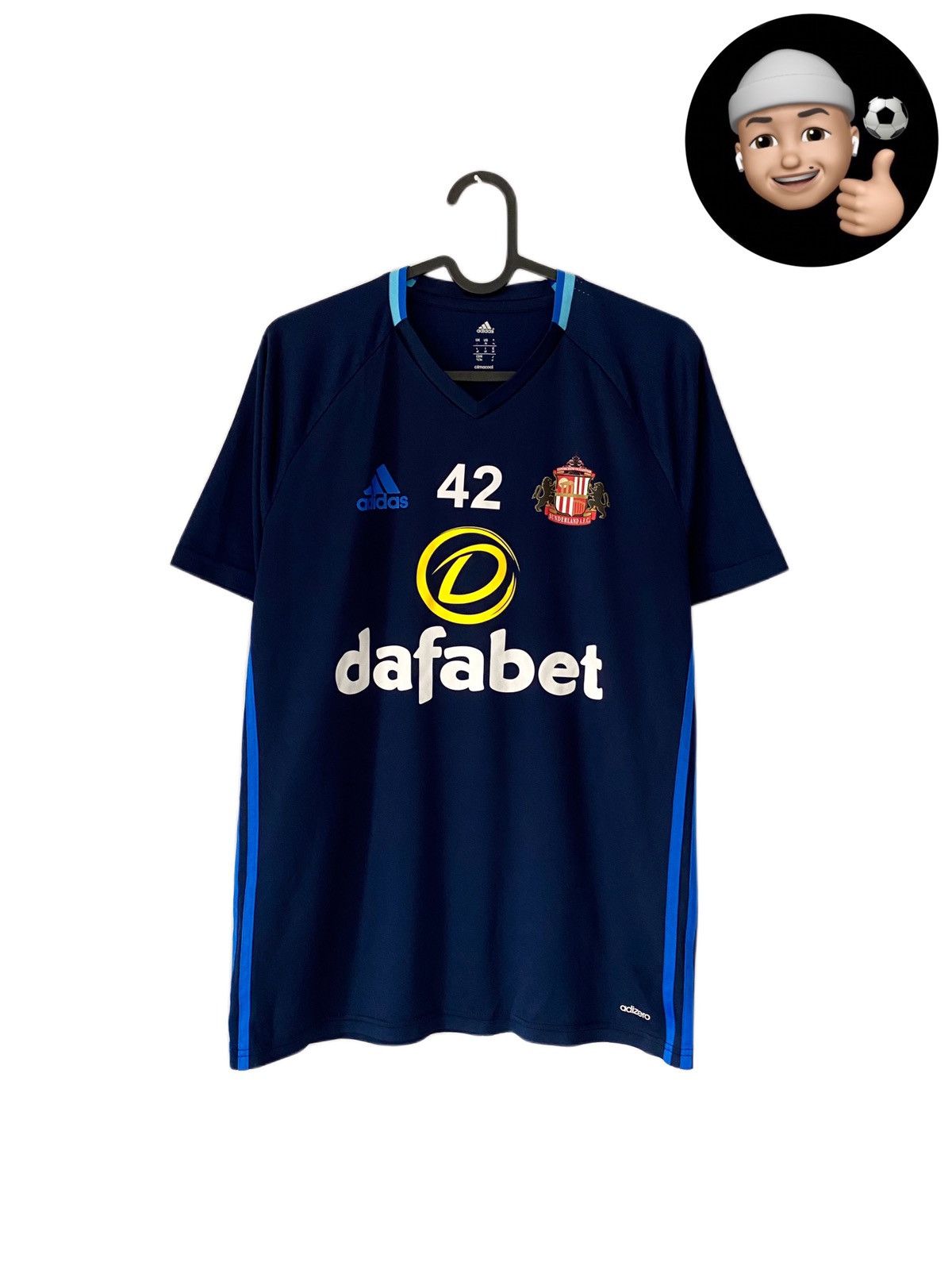 Kappa 2015 Sunderland Player Issue Adidas Soccer Jersey Size US M / EU 48-50 / 2 - 1 Thumbnail