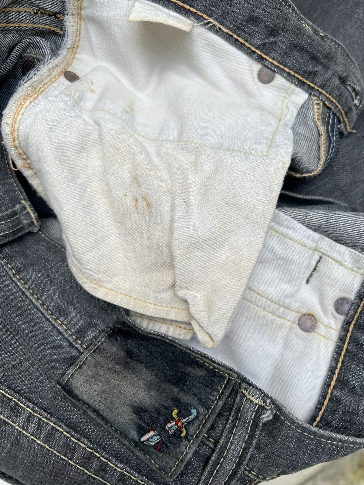 Alchemist Vintage Alchemist Fab Four Japan Sun Faded Denim Flare Jeans Size US 29 - 24 Thumbnail