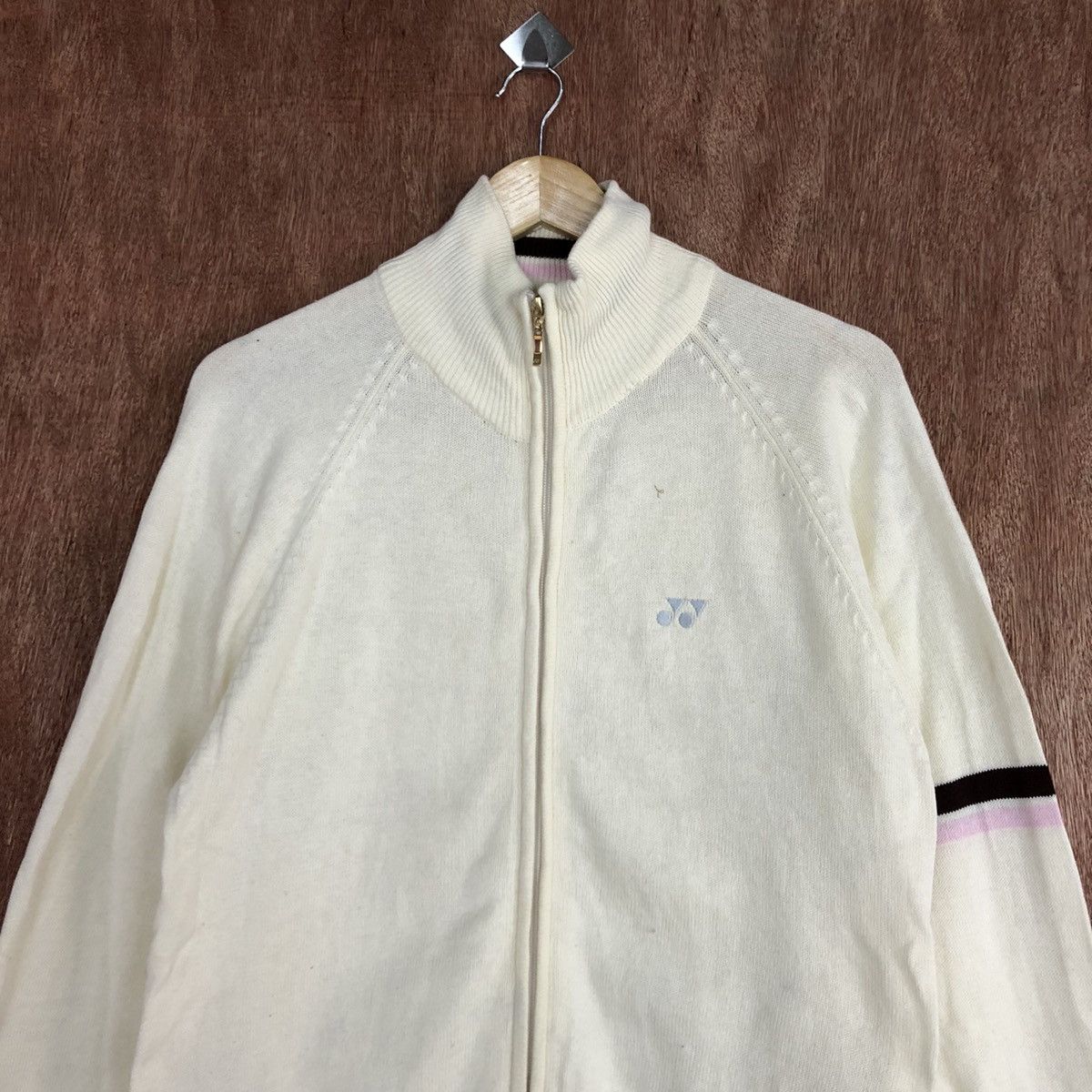 Vintage Yonex badminton sweater vintage Cream Knit #c751 Size US M / EU 48-50 / 2 - 2 Thumbnail