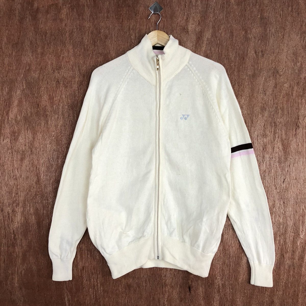 image of Yonex Badminton Sweater Vintage Cream Knit C751, Men's (Size Medium)