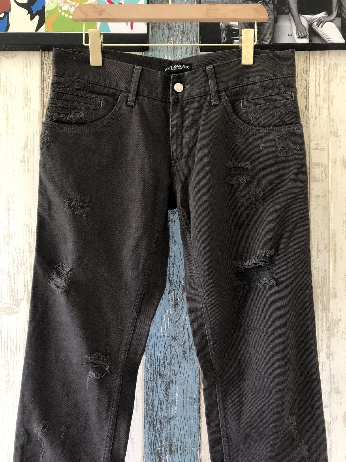 image of Archival Clothing x Distressed Denim Dolce & Gabbana Jeans in Mocha, Men's (Size 34)