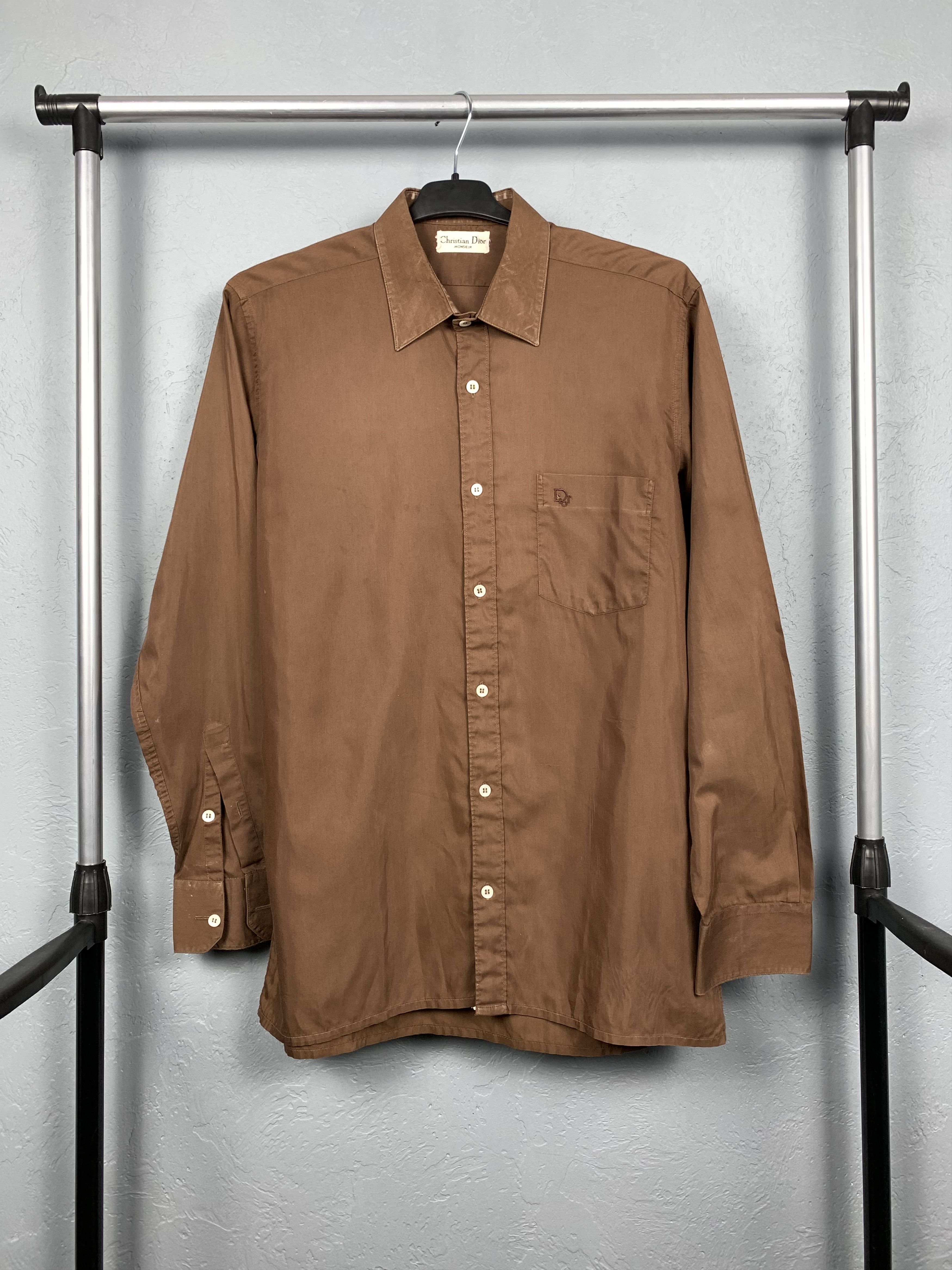 Christian Dior Monsieur × Dior × Vintage CHRISTIAN DIOR Mens Long Sleeve Shirt Size US L / EU 52-54 / 3 - 1 Thumbnail