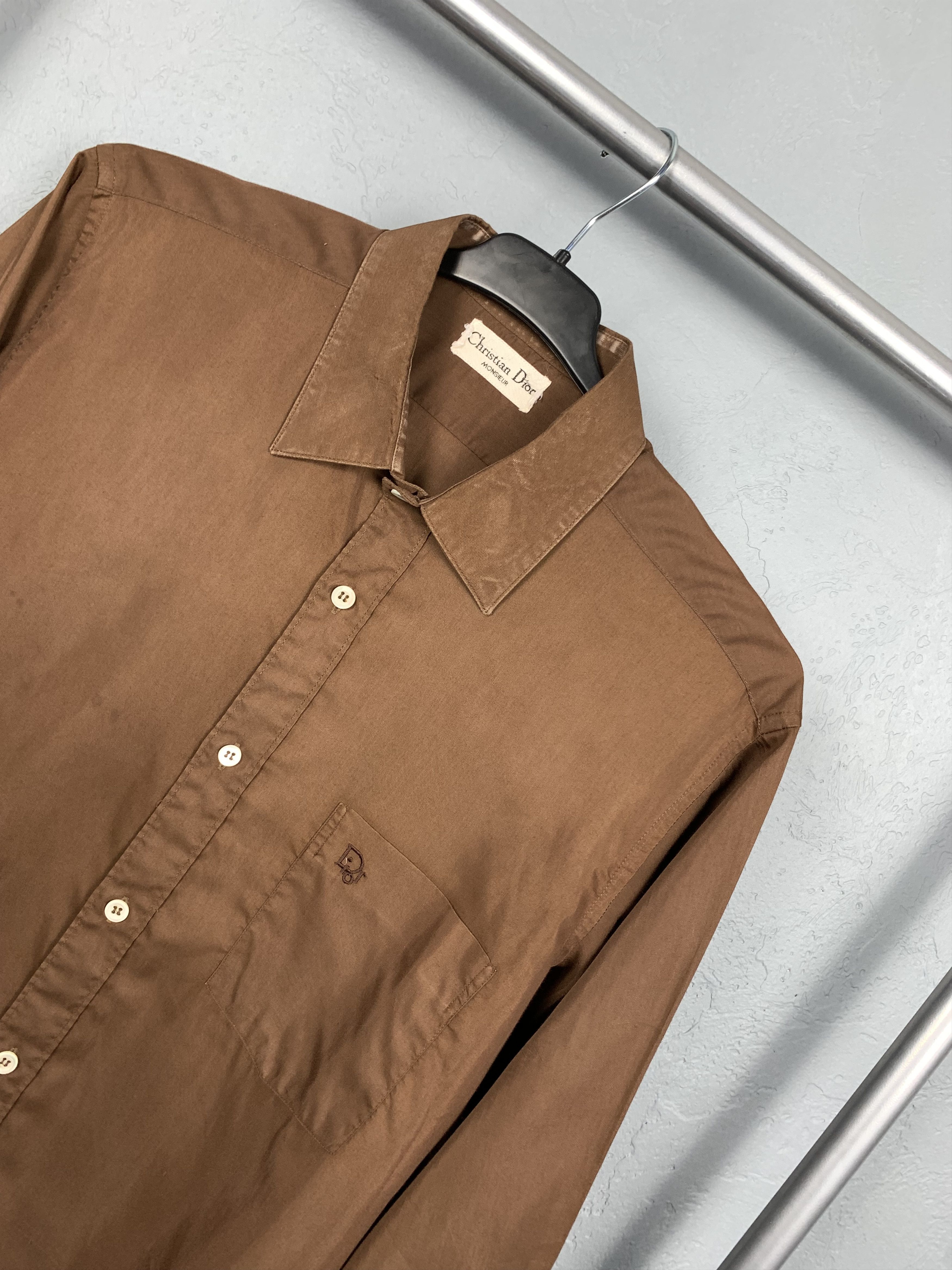 Christian Dior Monsieur × Dior × Vintage CHRISTIAN DIOR Mens Long Sleeve Shirt Size US L / EU 52-54 / 3 - 2 Thumbnail
