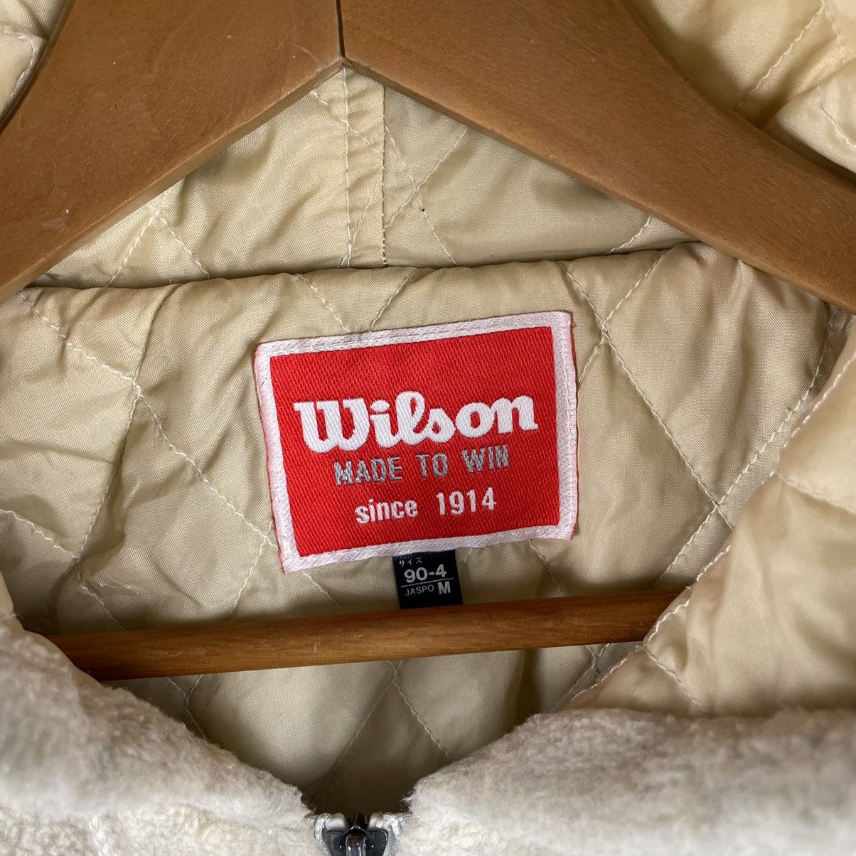 Vintage × Wilson Vintage Wilson Quilted Fleece Hoodies Embroidery Spellout Size US M / EU 48-50 / 2 - 3 Thumbnail
