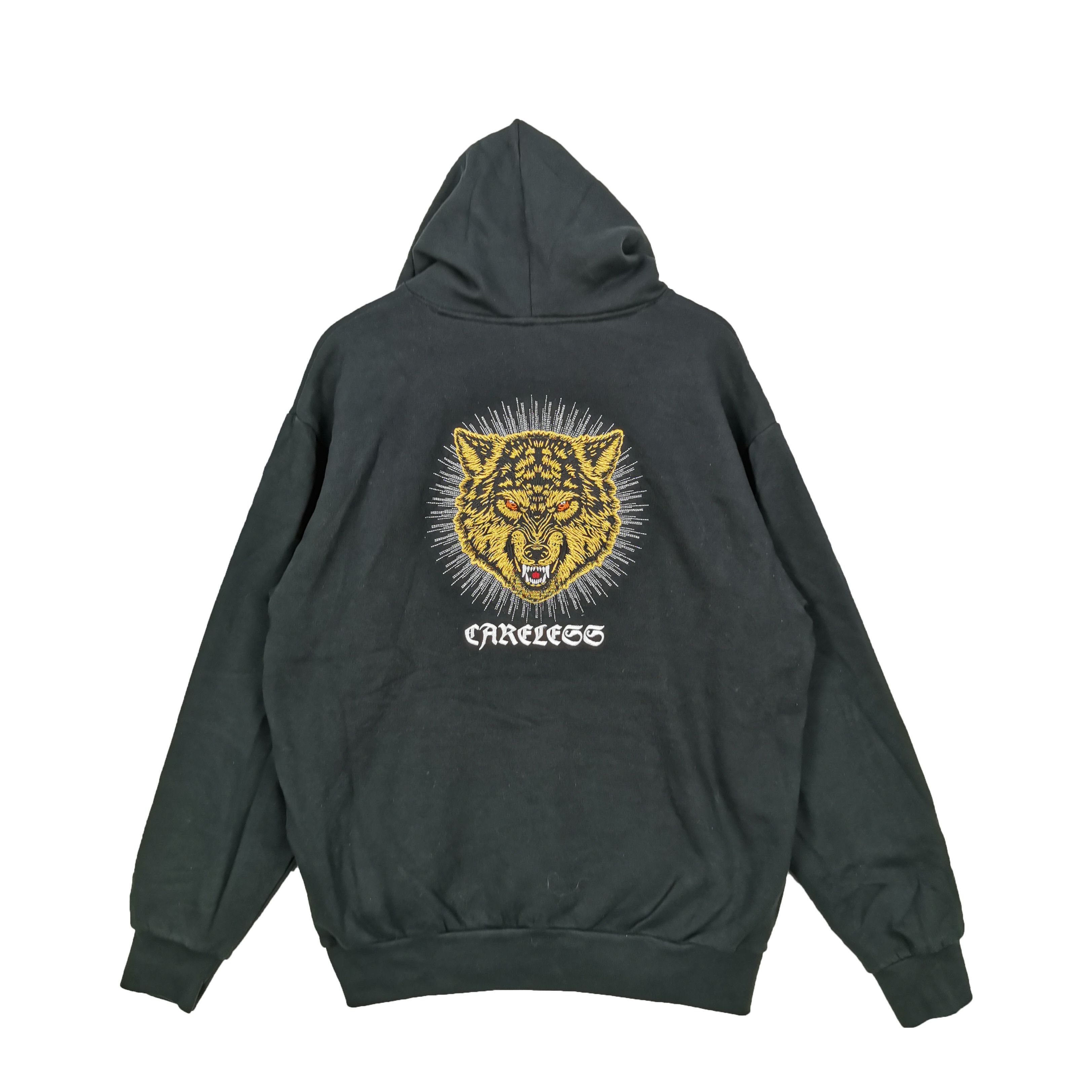 Japanese Brand × Vintage Vintage Careless Hoodie Sweater Embroider Bear | BS18858. Size US XL / EU 56 / 4 - 1 Thumbnail