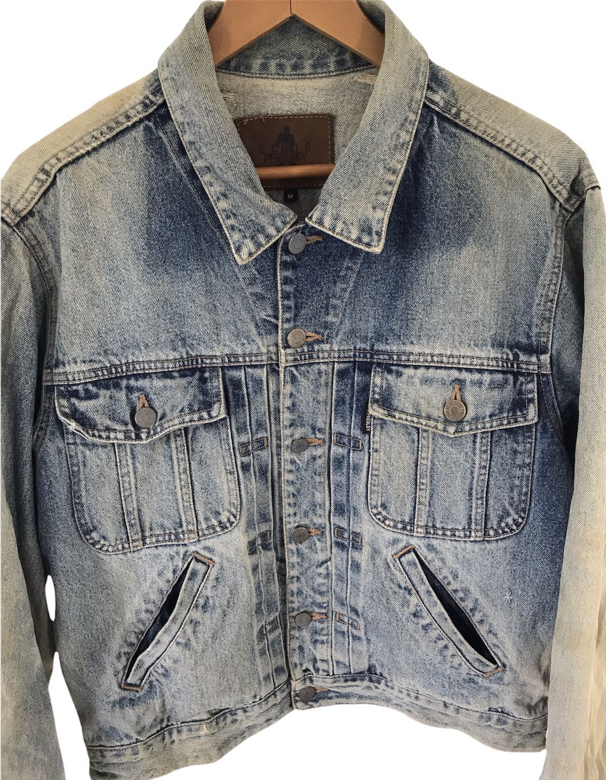 Vintage Vintage Elvis Presley Distressed Denim Jacket Size US M / EU 48-50 / 2 - 3 Thumbnail