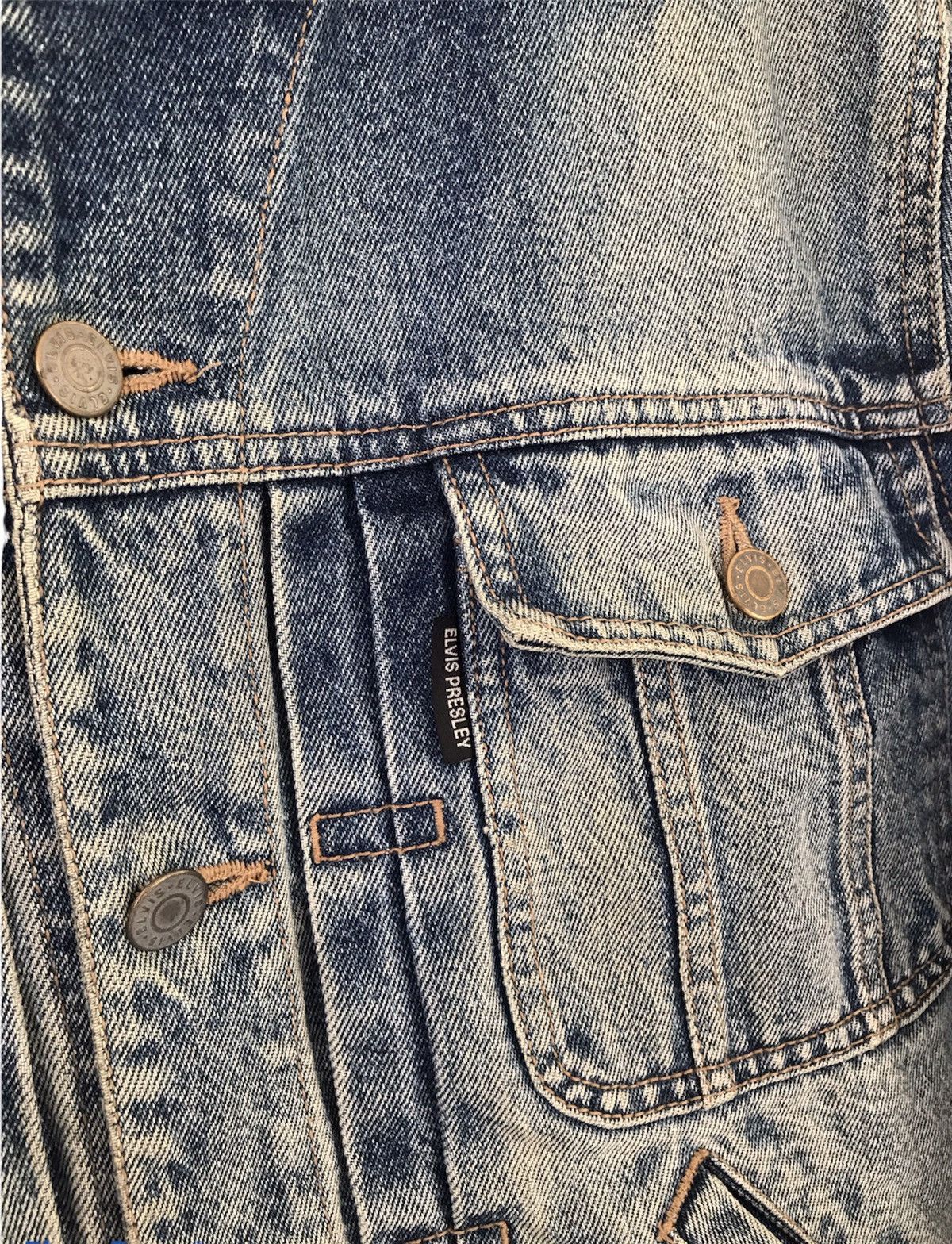 Vintage Vintage Elvis Presley Distressed Denim Jacket Size US M / EU 48-50 / 2 - 4 Thumbnail