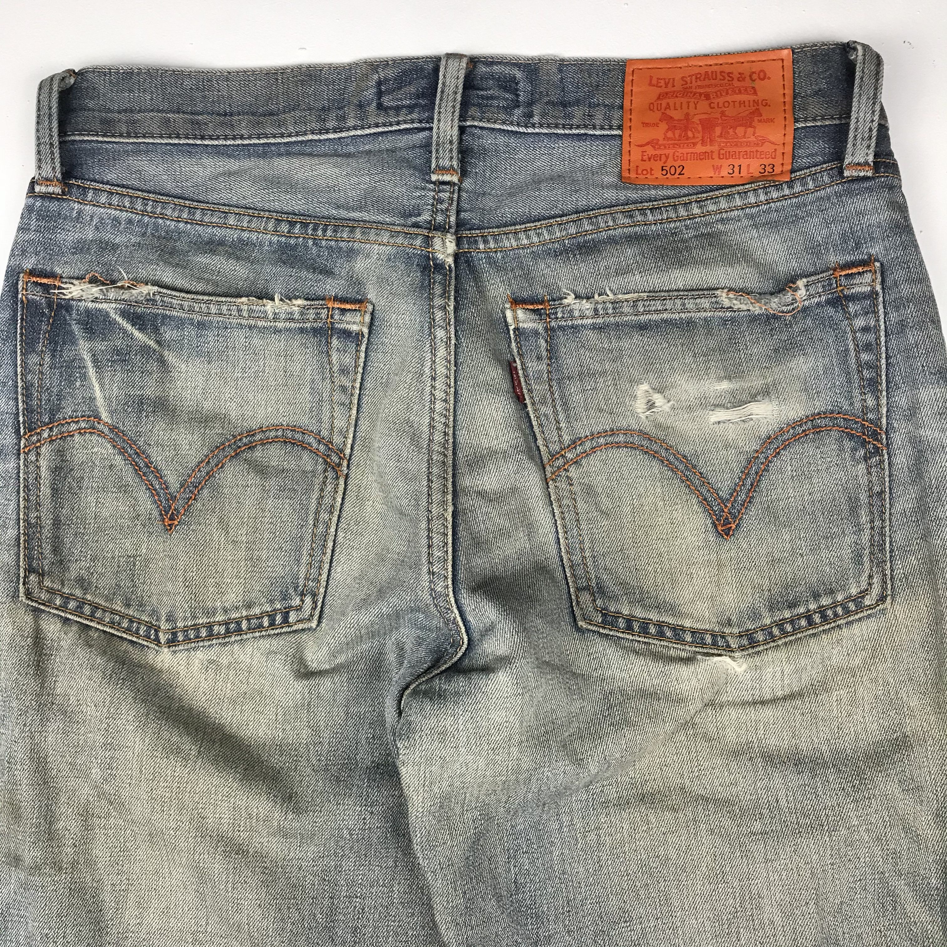 Levi's Vintage Clothing × Vintage vintage levis 502 distress denim nice design Size US 32 / EU 48 - 5 Thumbnail