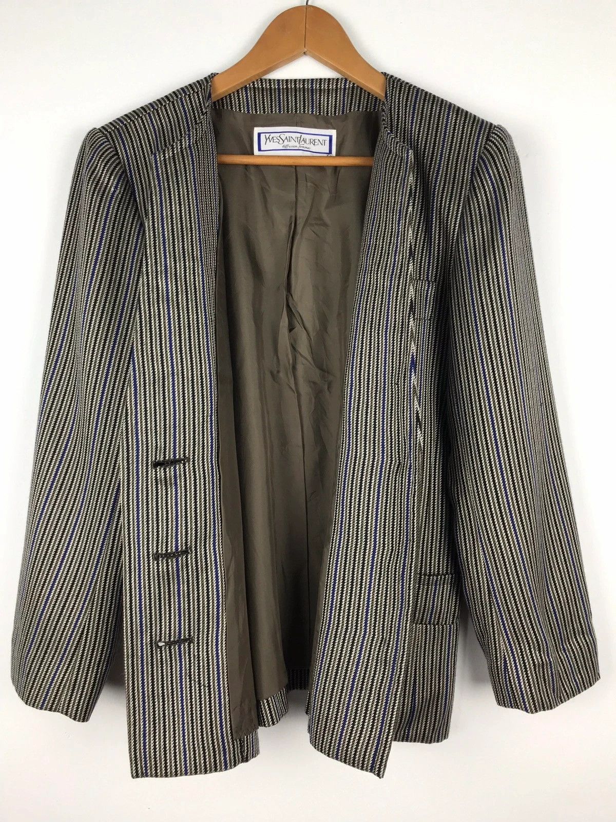 Yves Saint Laurent Yves Saint Laurent Blazer Hickory Stripe Size US S / EU 44-46 / 1 - 6 Thumbnail