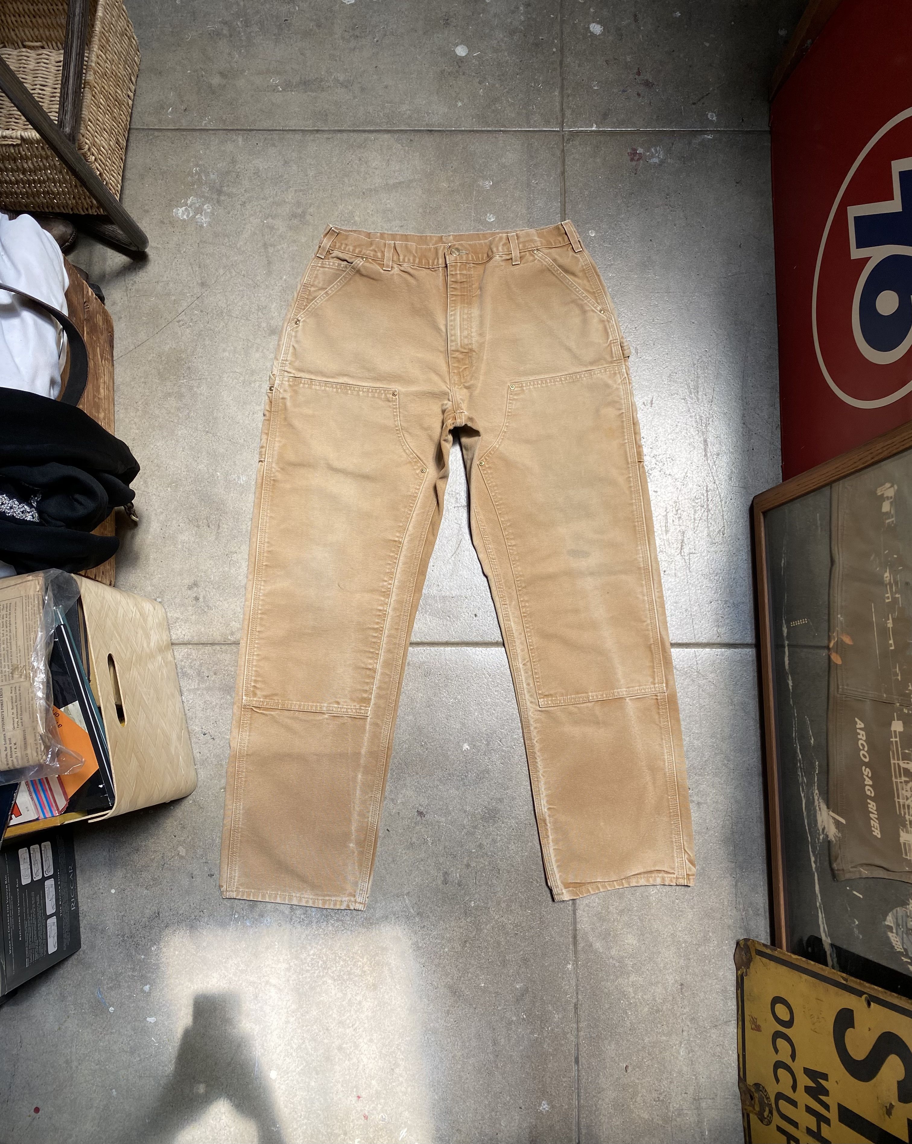 Y2K Carhartt Double Knee Pants Beige/Tan