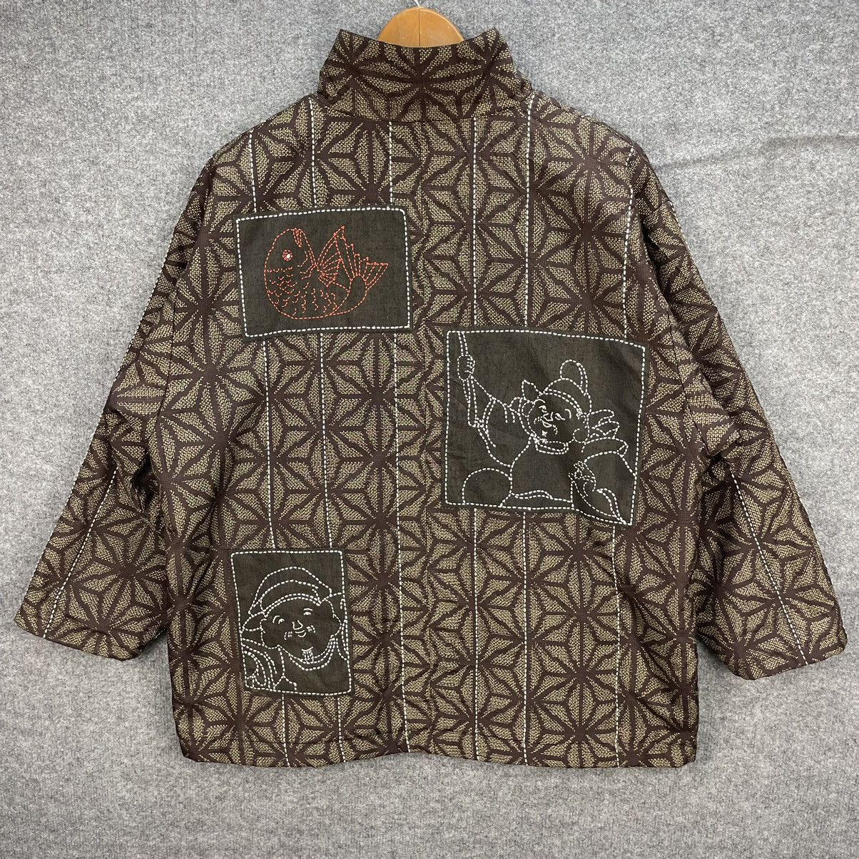 Japanese Brand Japanese Traditional Sashiko Stitch Pathcwork Button Jacket Size US L / EU 52-54 / 3 - 1 Thumbnail