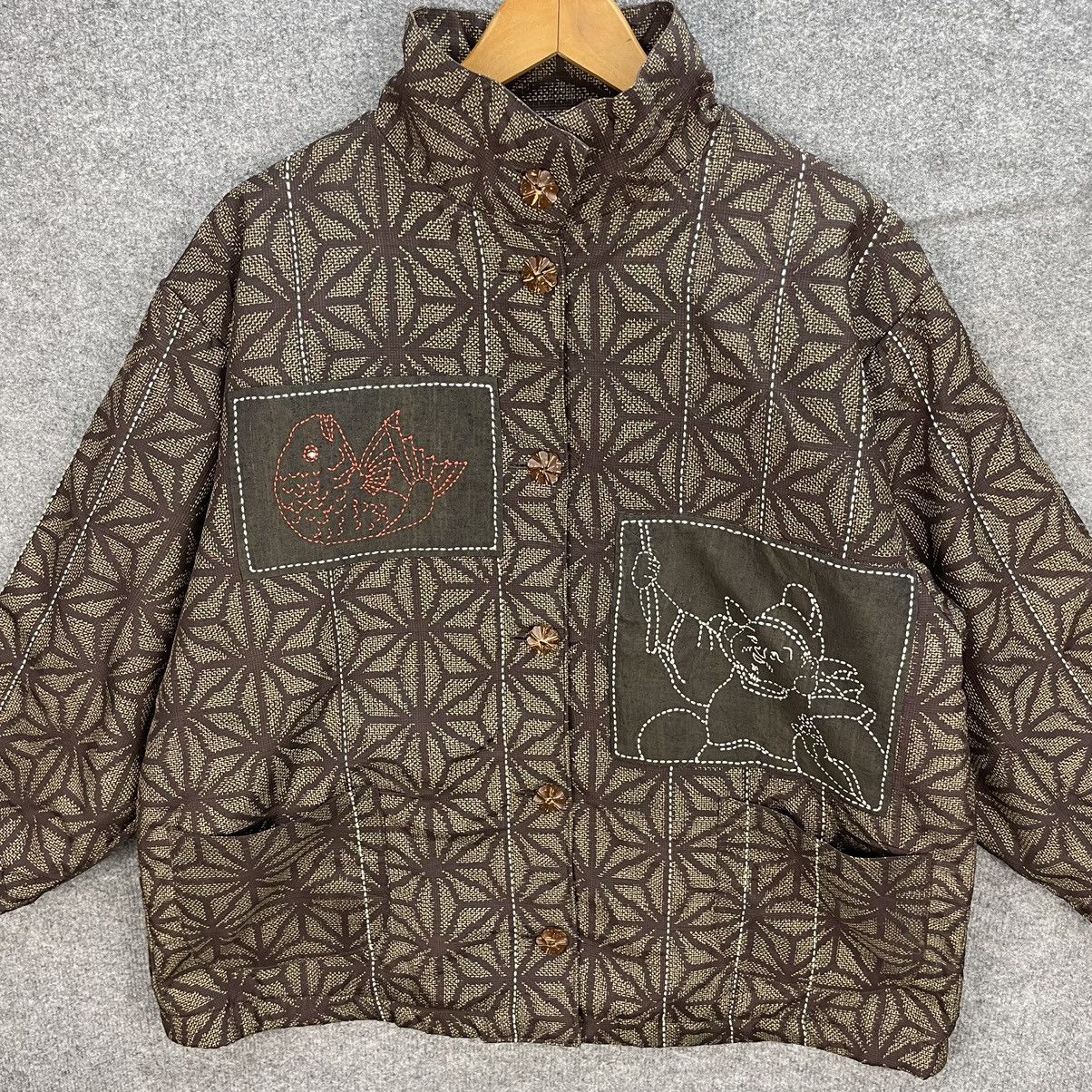 Japanese Brand Japanese Traditional Sashiko Stitch Pathcwork Button Jacket Size US L / EU 52-54 / 3 - 3 Thumbnail