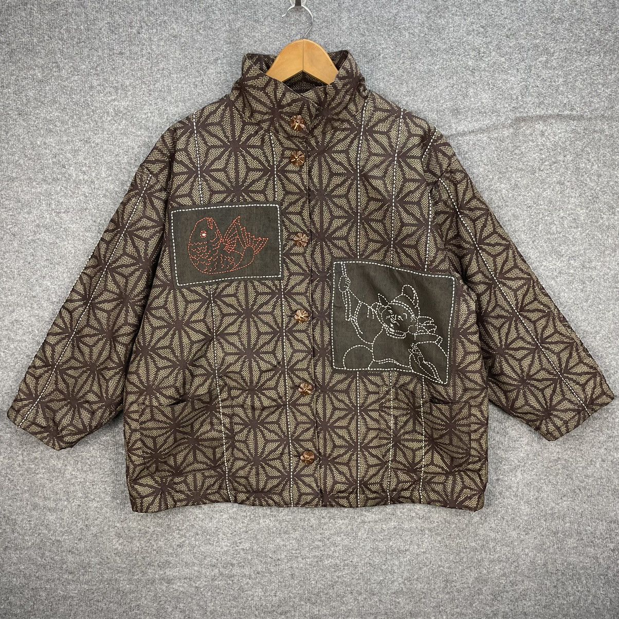 Japanese Brand Japanese Traditional Sashiko Stitch Pathcwork Button Jacket Size US L / EU 52-54 / 3 - 2 Thumbnail