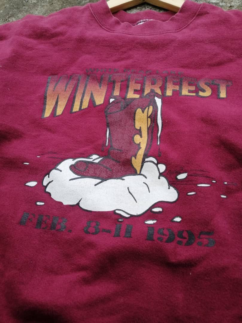 Fruit Of The Loom × Vintage Vintage Fruit Of The Loom Winterfest Sweatshirt Size US XXL / EU 58 / 5 - 5 Thumbnail