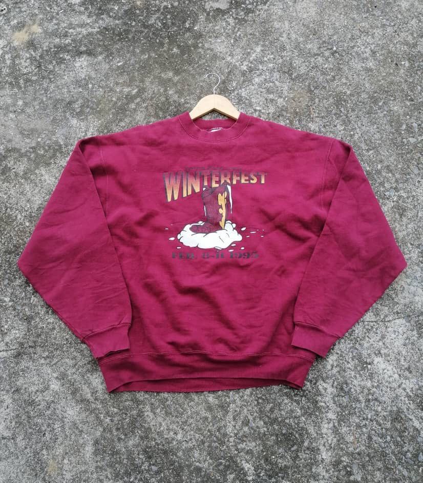 Fruit Of The Loom × Vintage Vintage Fruit Of The Loom Winterfest Sweatshirt Size US XXL / EU 58 / 5 - 1 Thumbnail