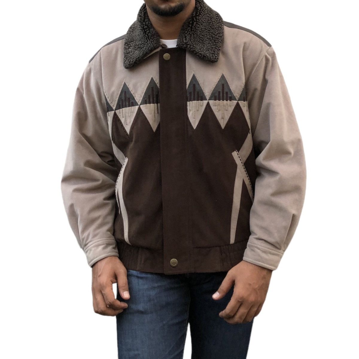 Vintage Tauzend Velvet Navajo Bomber Jacket